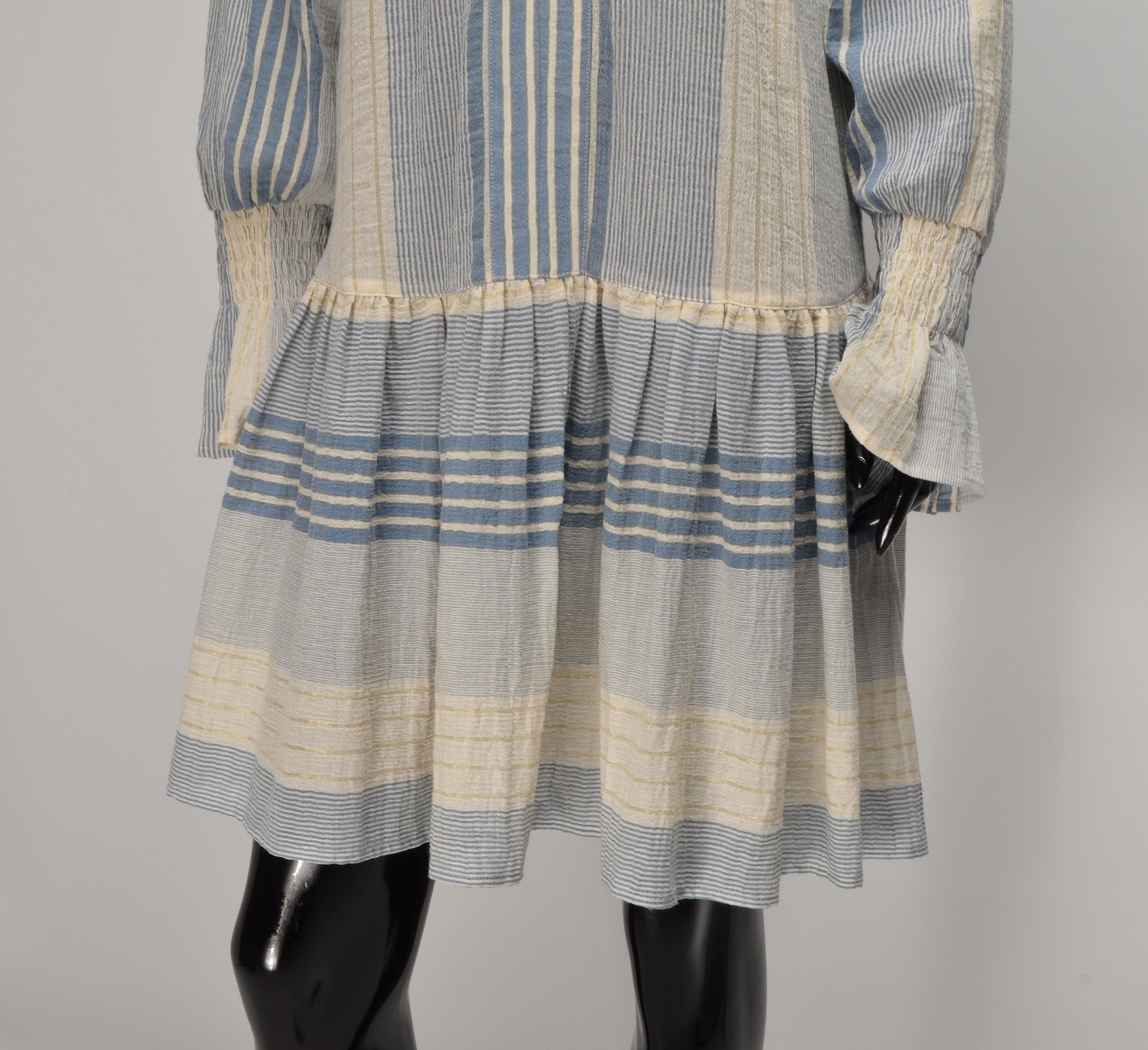 TWINSET Simona Barbieri Twin-Set Striped Boho Cottagecore Dress Size S / US 4 / IT 40 - 3 Thumbnail