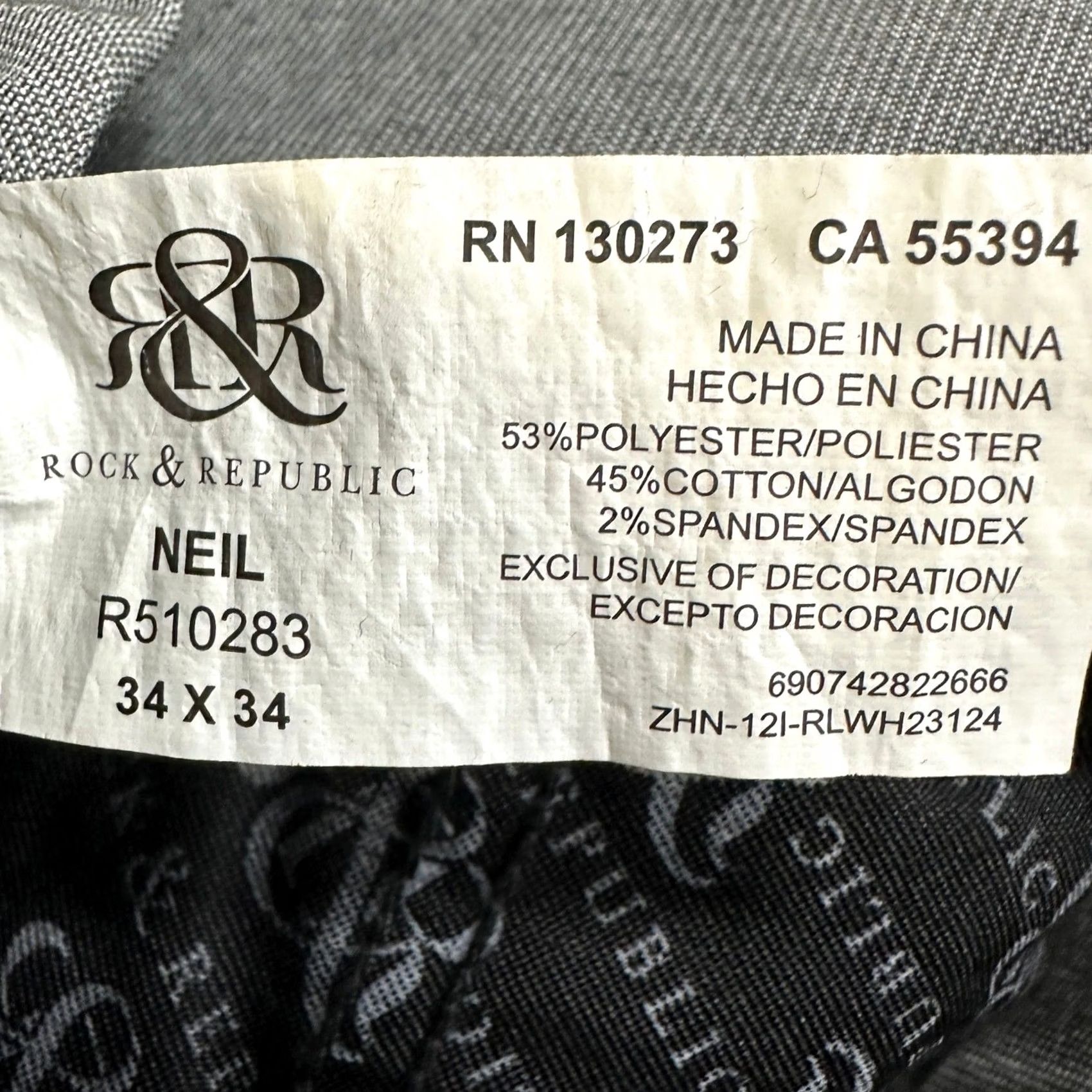 Vintage VINTAGE Rock & Republic Neil Pants Gray Corduroy 34X34 Straight Mens 5-Pocket Distressed Mood: Casual, Regular Fit Size US 34 / EU 50 - 6 Thumbnail