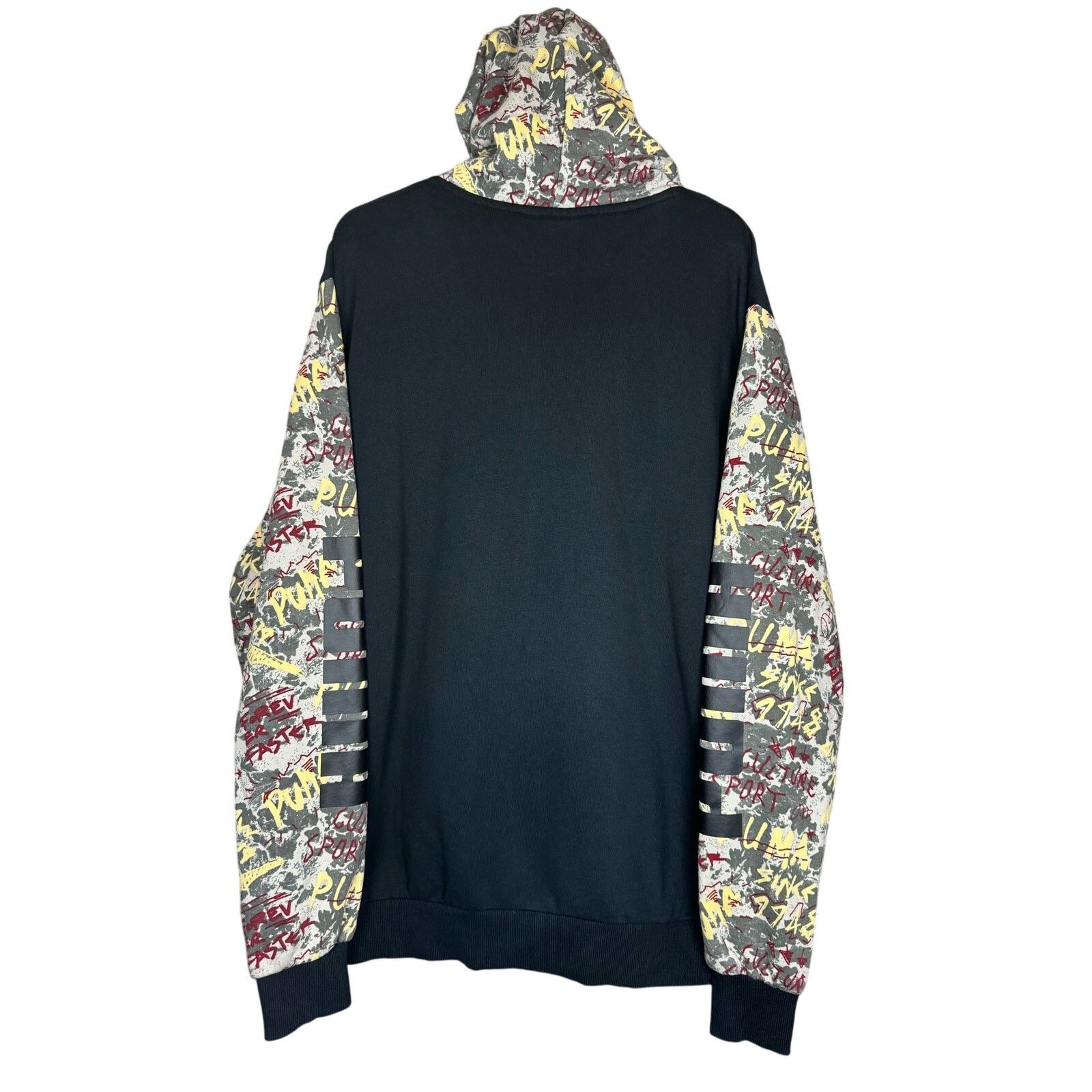 Puma Puma Graffiti Hoodie Sweatshirt Pullover Ribbed Cuffs USED Size US XL / EU 56 / 4 - 2 Thumbnail