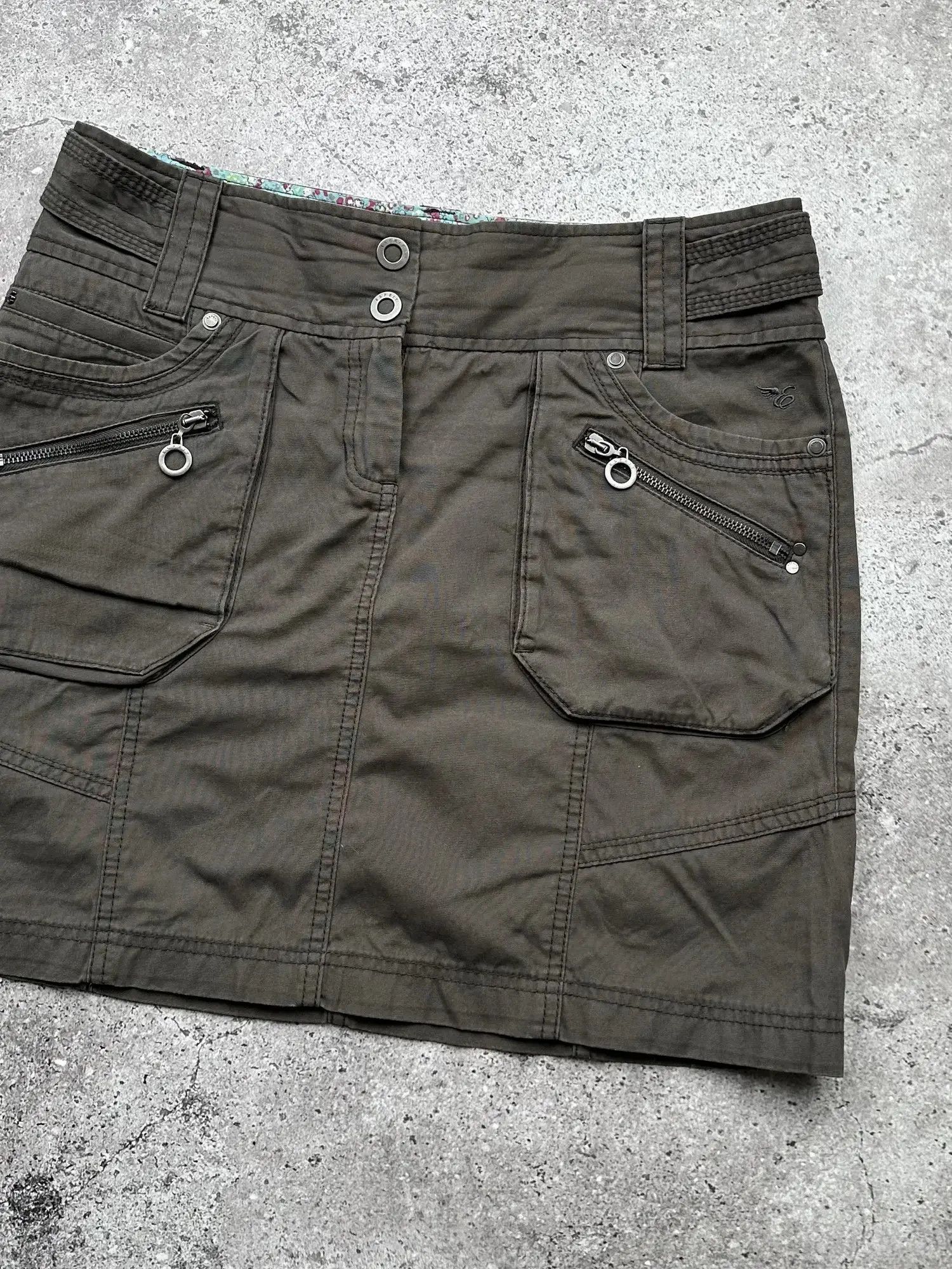 Vintage Vintage Cargo Mini Skirt C58(V142)(E8) Size 30" / US 8 / IT 44 - 3 Thumbnail