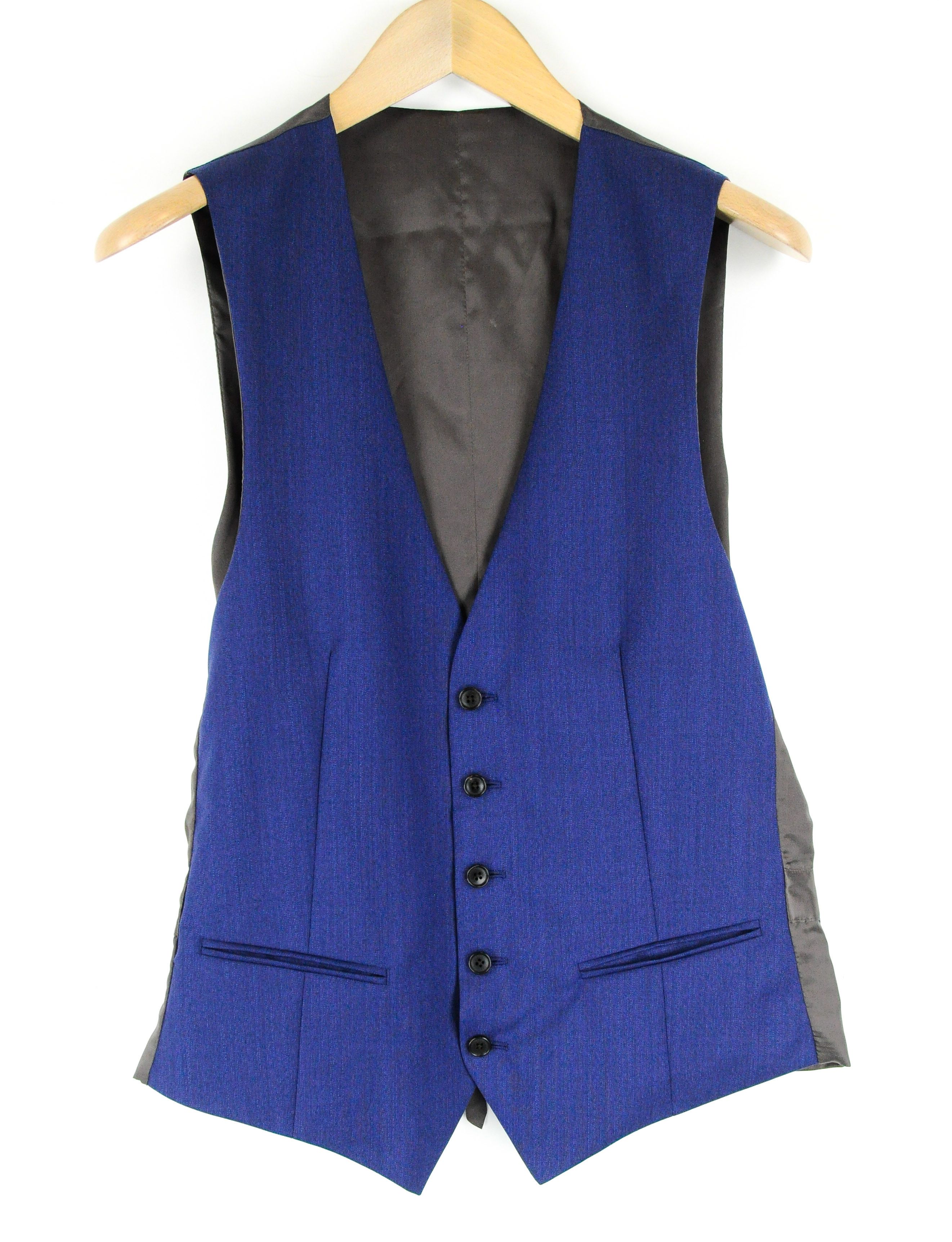 LAZIO UK40L Wool Slim Blue Melange Suit 55031