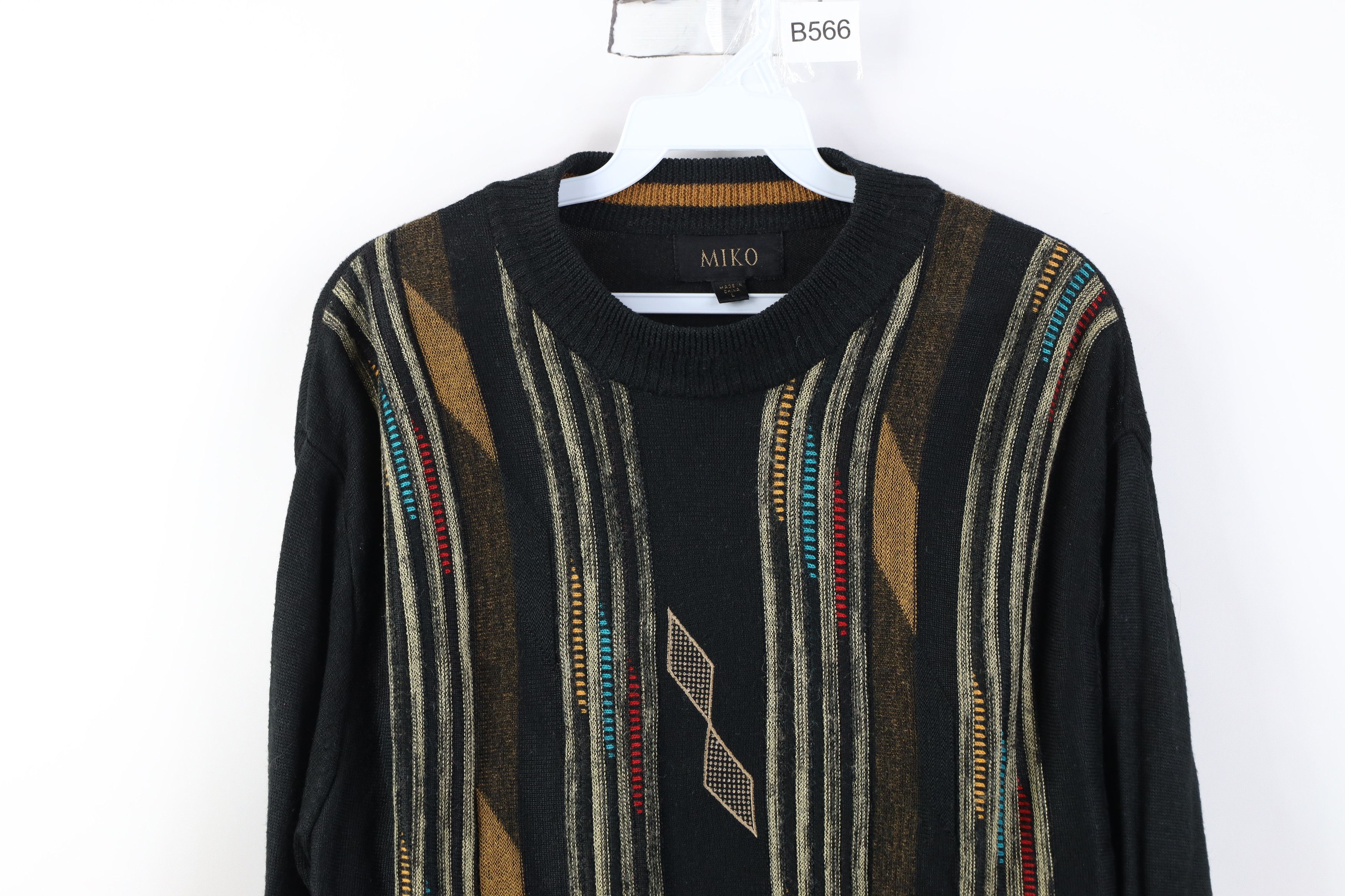 Vintage Vintage 90s Coogi Style Rainbow Wool Blend Knit Sweater Size US L / EU 52-54 / 3 - 2 Thumbnail