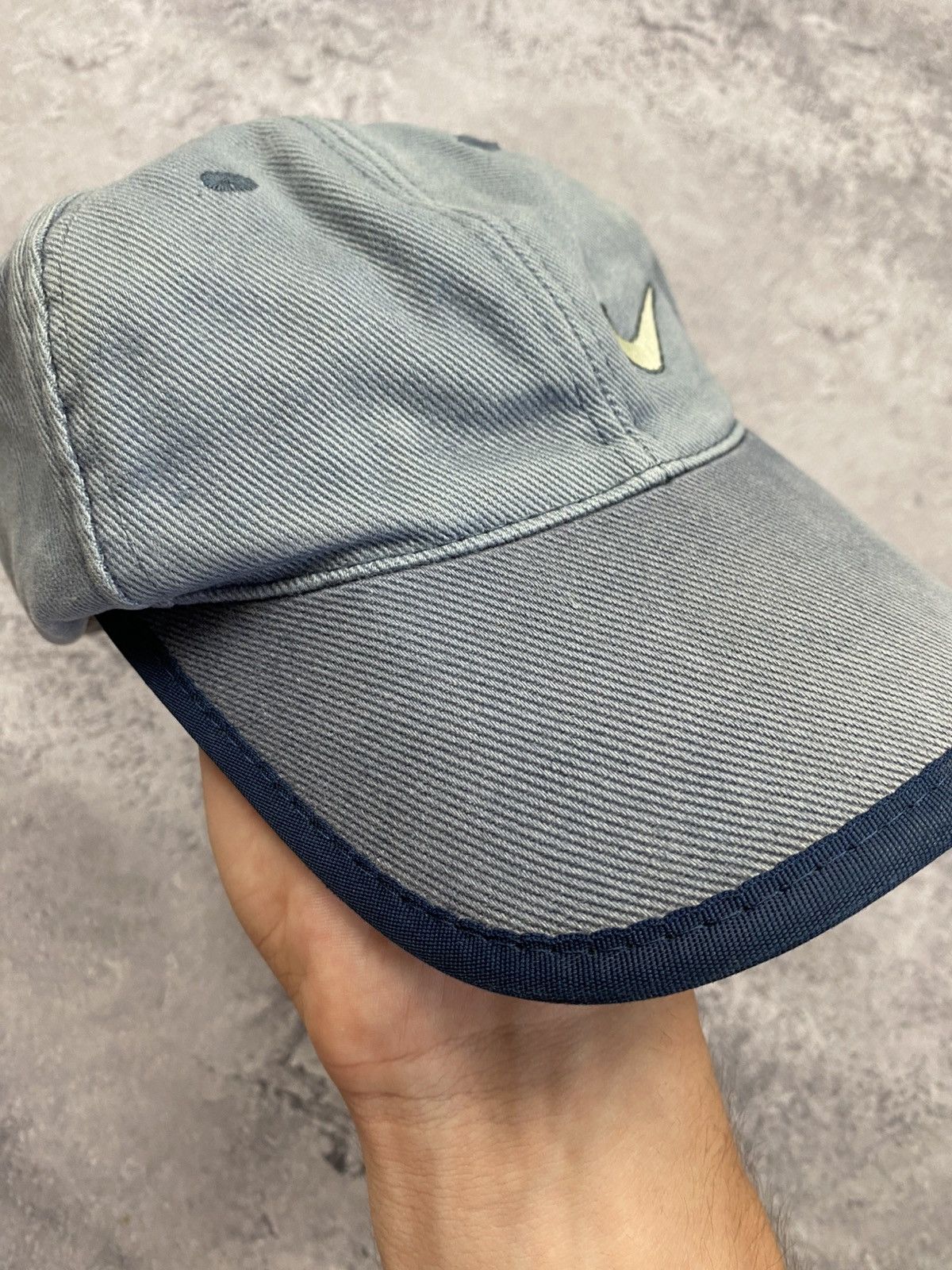 Nike Vintage Nike Denim Blue Cap Swoosh Logo 90s Rare Hat Y2K Size ONE SIZE - 6 Thumbnail