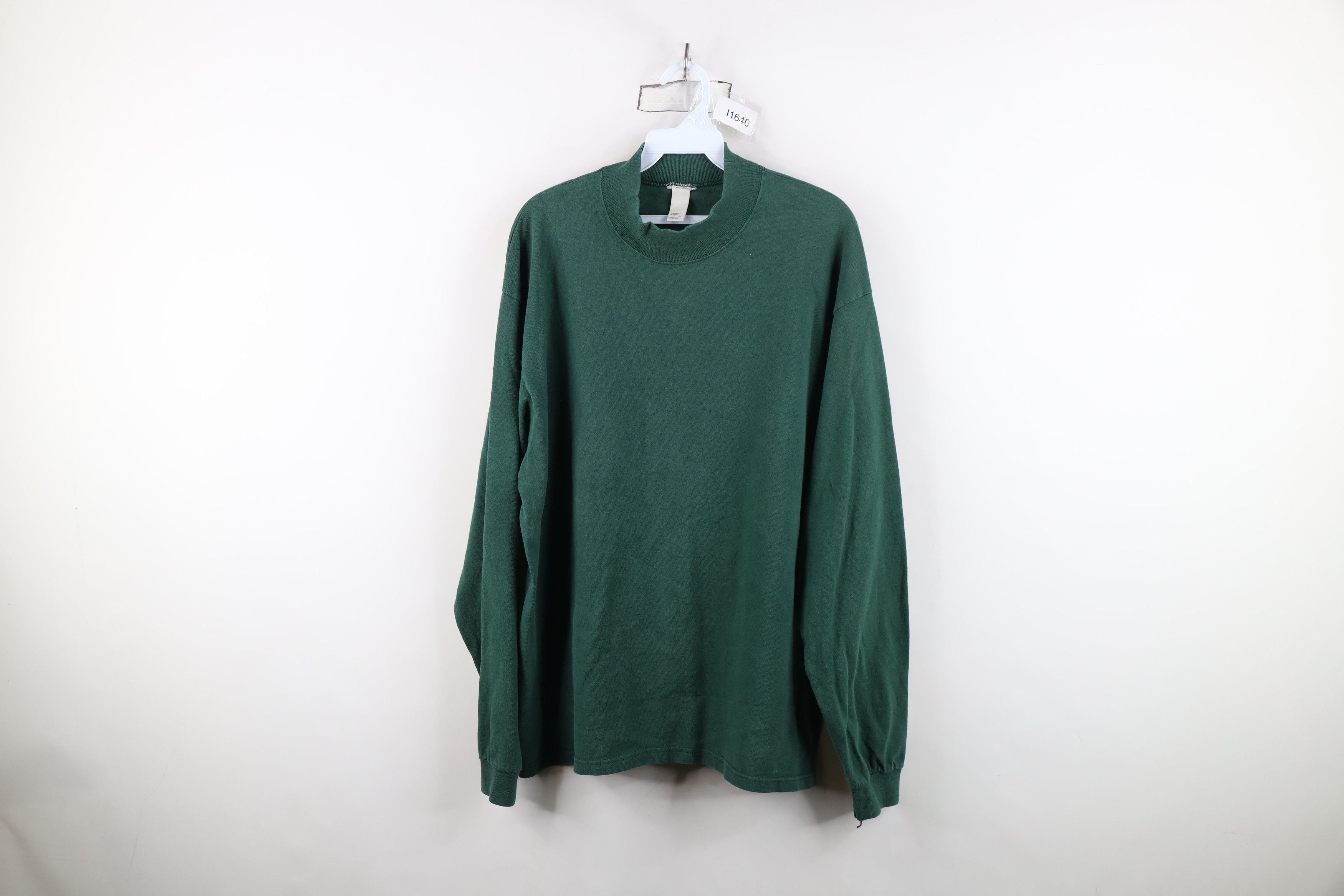 Vintage Vintage 90s Streetwear Mock Neck Long Sleeve T-Shirt Cotton Size US L / EU 52-54 / 3 - 1 Thumbnail