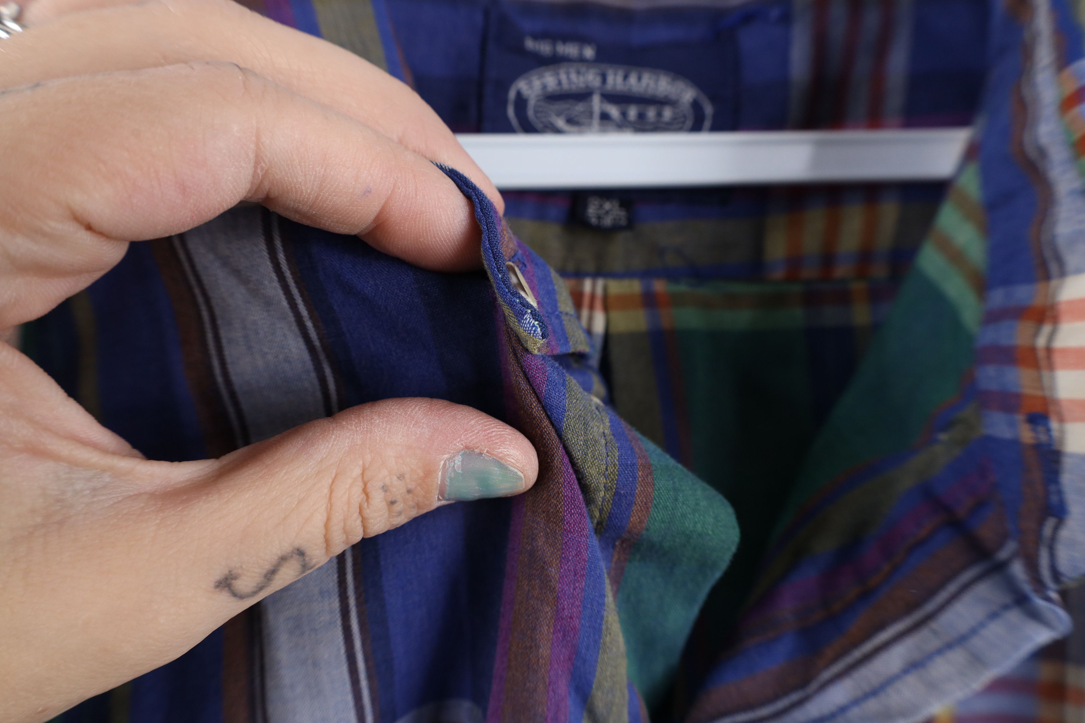 Vintage Vintage 90s Streetwear Plaid Button Down Shirt Rainbow Size US XXL / EU 58 / 5 - 7 Thumbnail