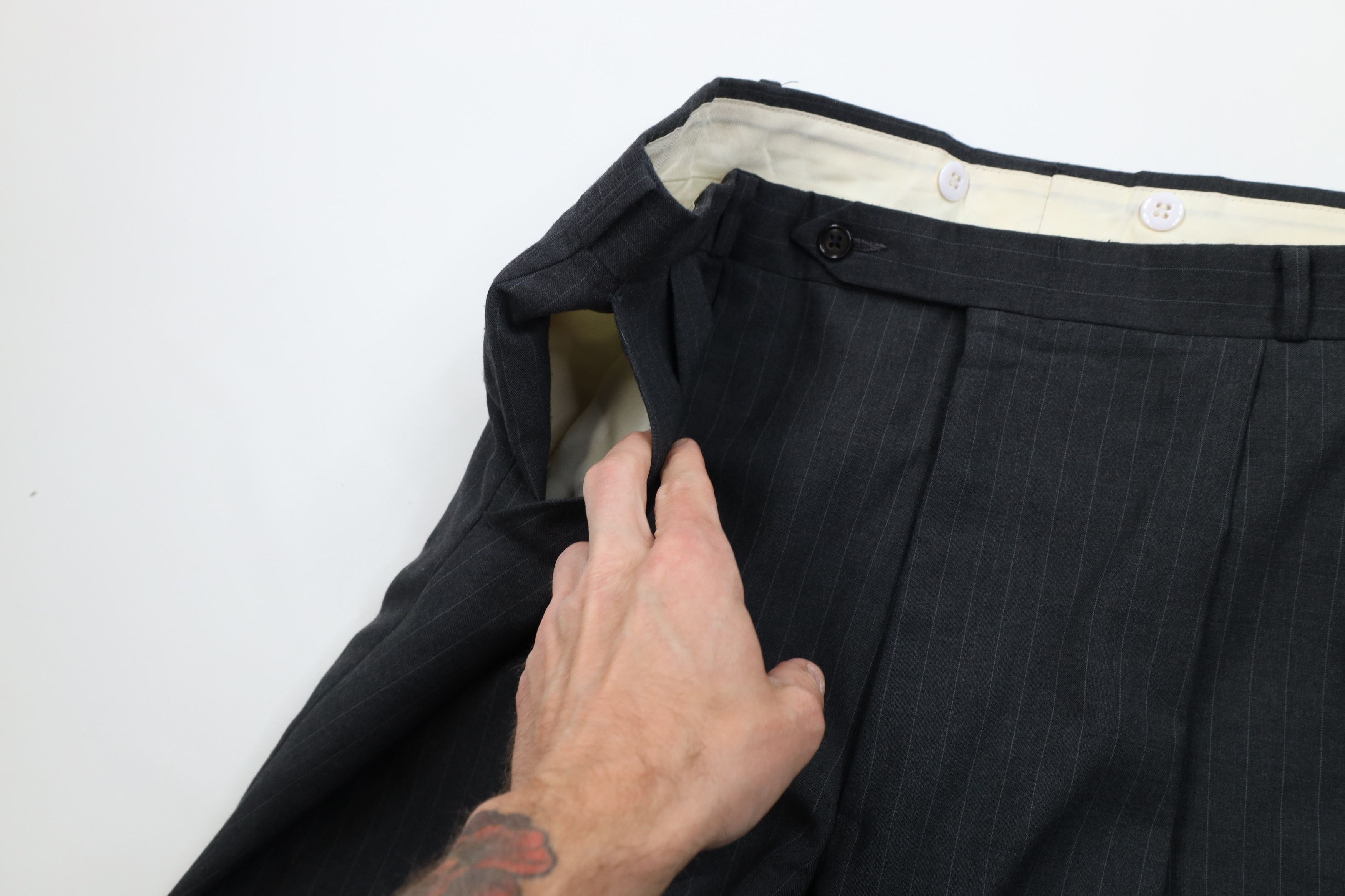 Vintage Vintage 70s Streetwear Pinstriped Wide Leg Chino Pants USA Size US 40 / EU 56 - 7 Thumbnail