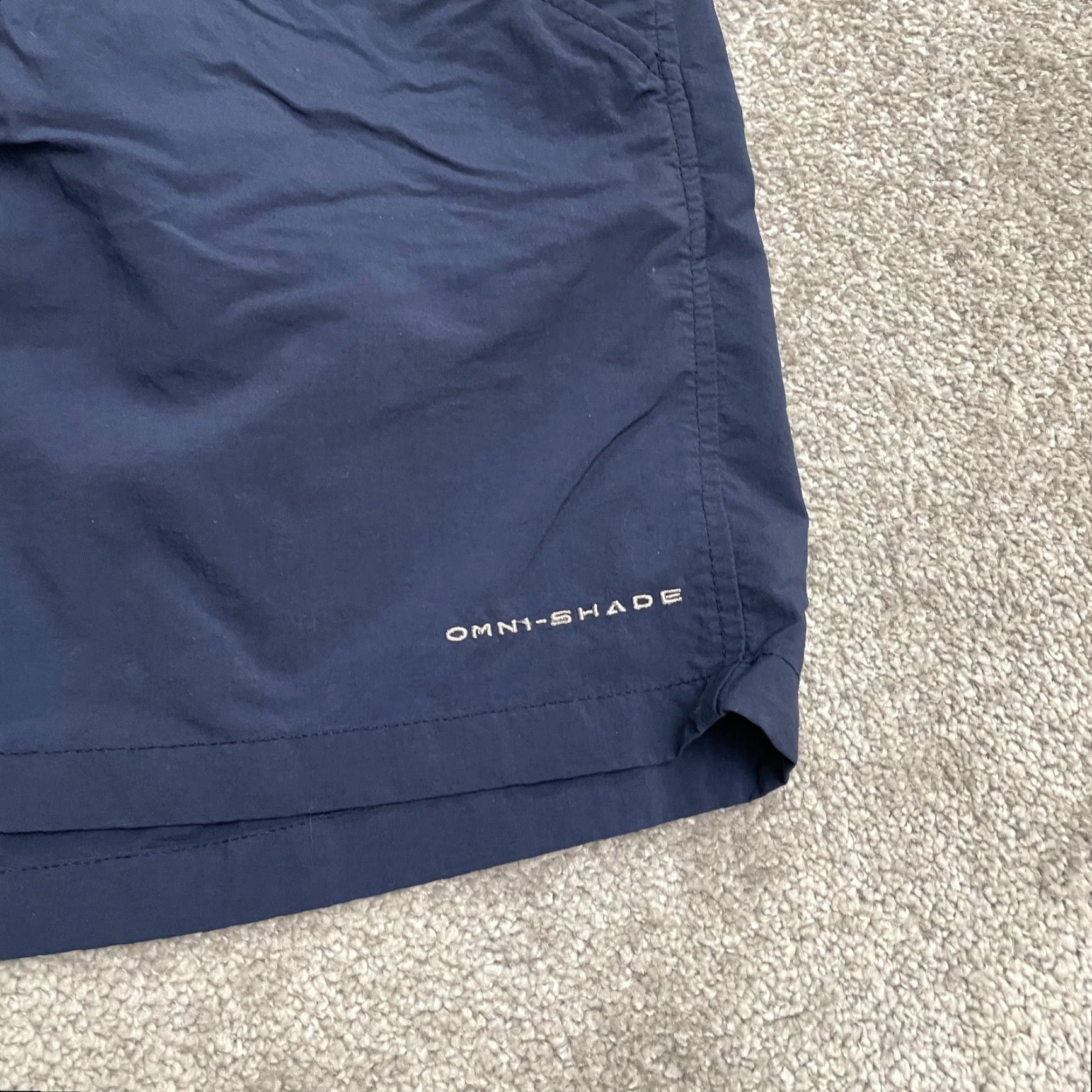 Vintage Columbia PFG Omni Shade Water Shorts Mens Large Blue Elastic Waist Trunks 31x5.5 Navy/Blue Size US 33 - 5 Thumbnail