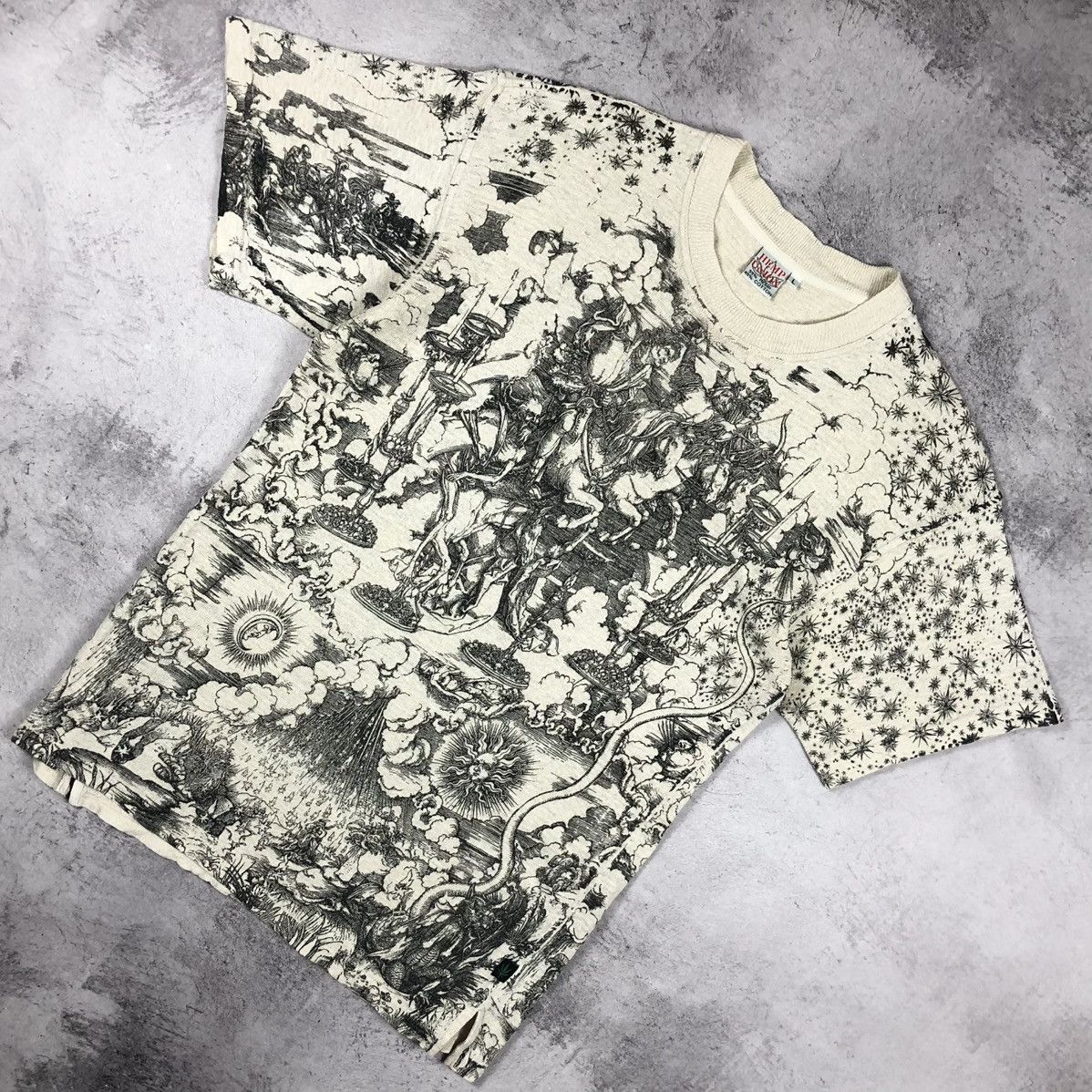 Vintage Hemp Union Apocalypse Graphic Engraving 90s Tee Size US L / EU 52-54 / 3 - 1 Thumbnail
