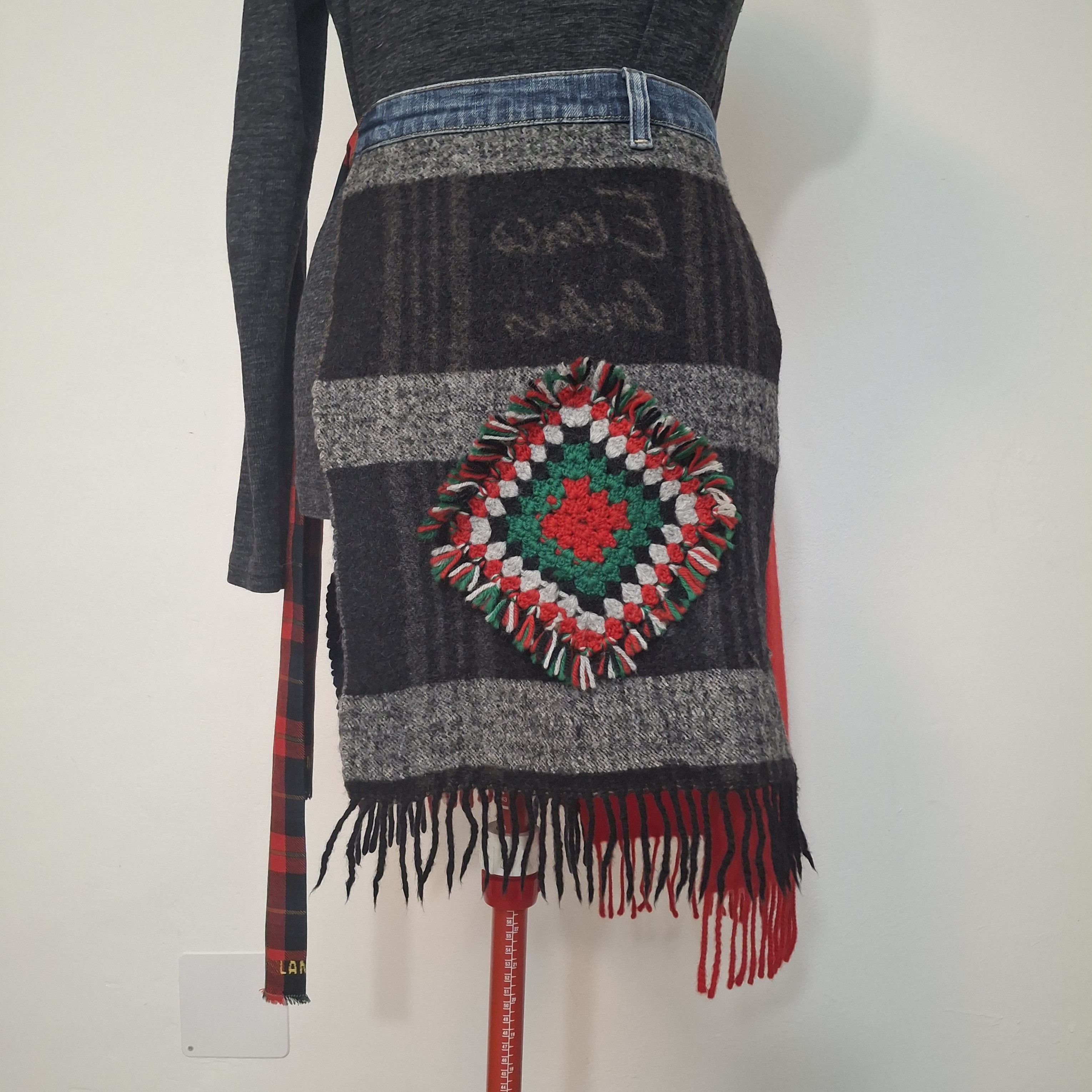 Handmade Reworked Wool Wrap Skirt Size 31" - 13 Thumbnail