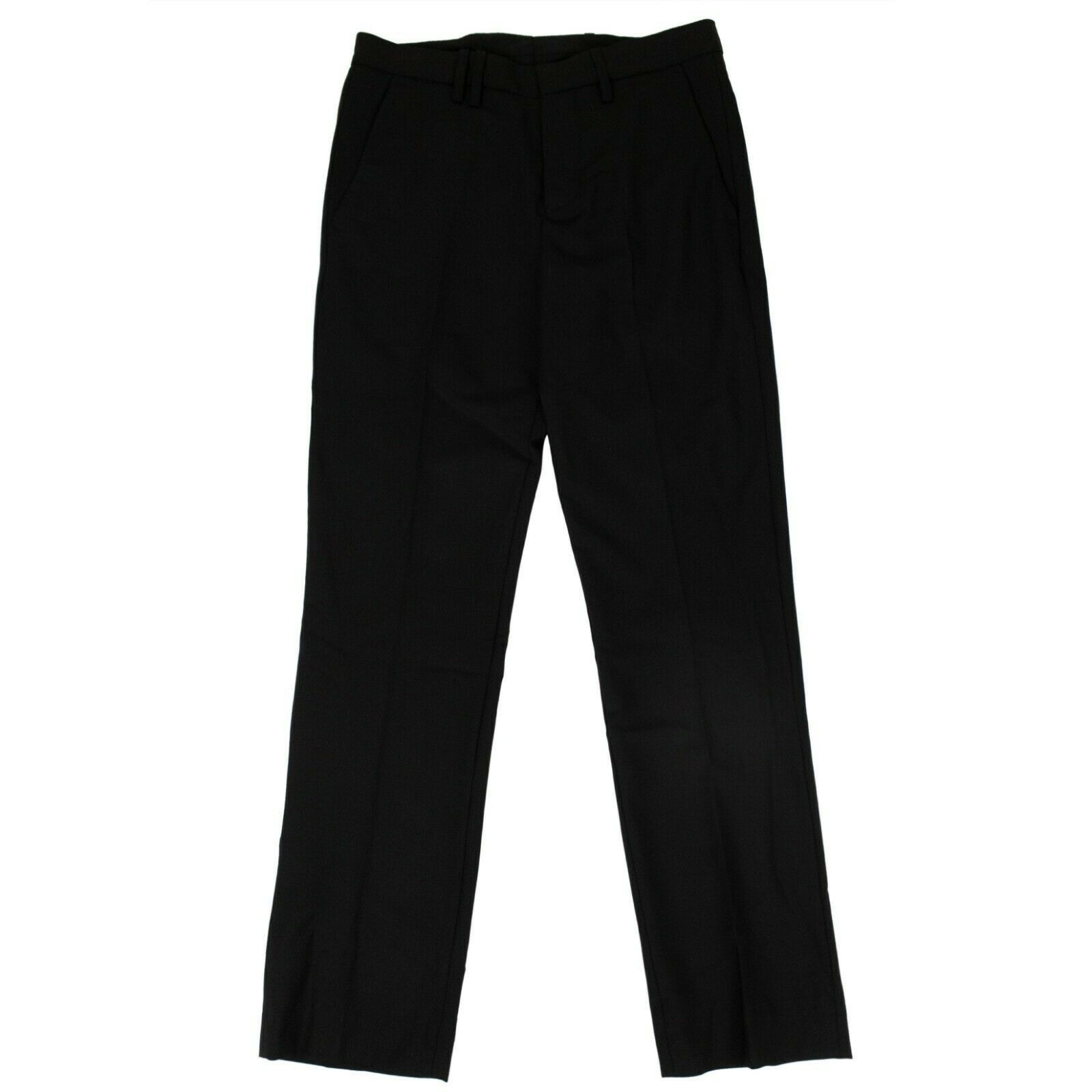 image of Tim Coppens Black Virgin Wool Cropped Tailored Trouser Pants Size 50, Men's