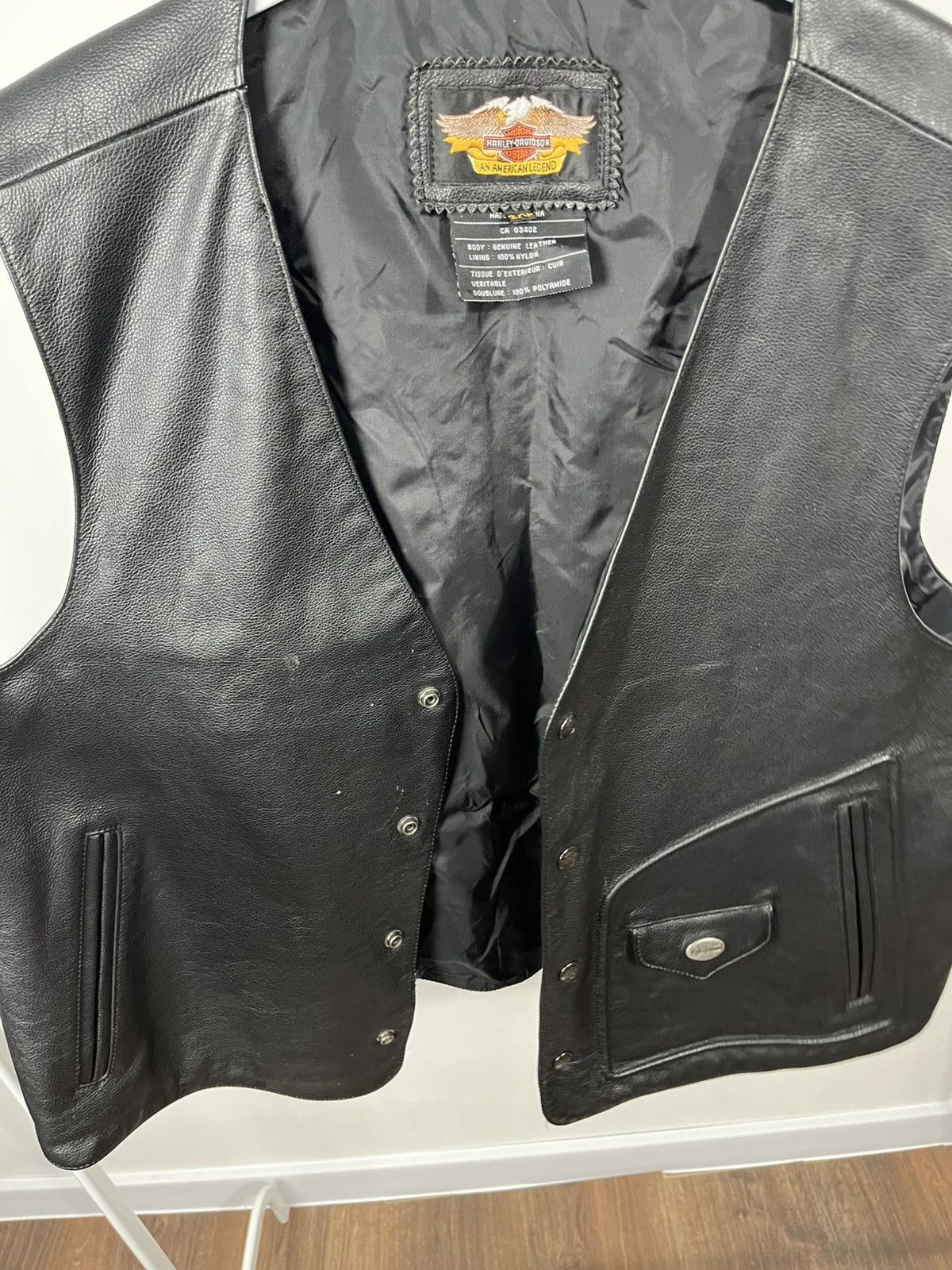Harley Davidson Harley-Davidson Leather Vest Black Biker Style Size 2XL Size US XXL / EU 58 / 5 - 8 Thumbnail