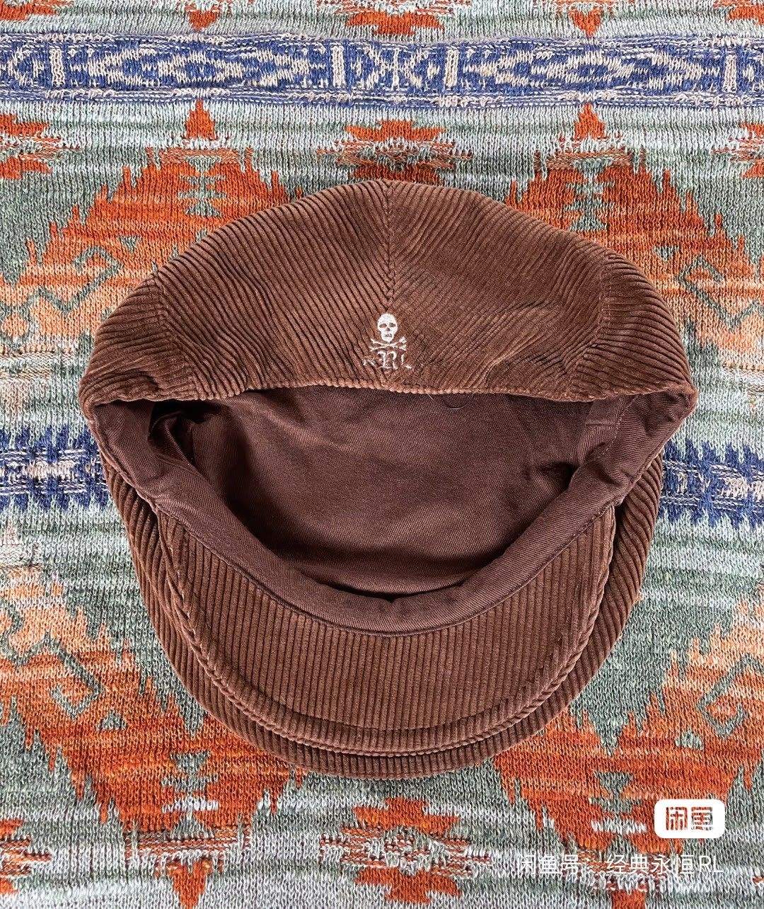 Ralph Lauren Rugby Corduroy Flat Cap Beret Hat Peaked Cap