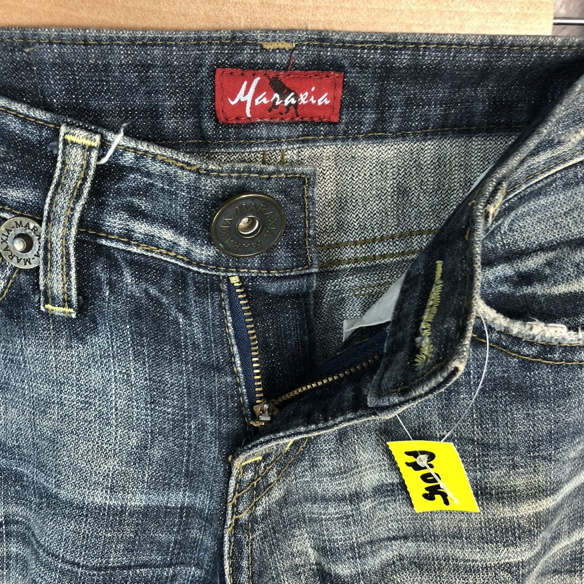 Japanese Brand Maraxia Black Distressed Denim Pants #A1015 Size 27" / US 4 / IT 40 - 14 Thumbnail