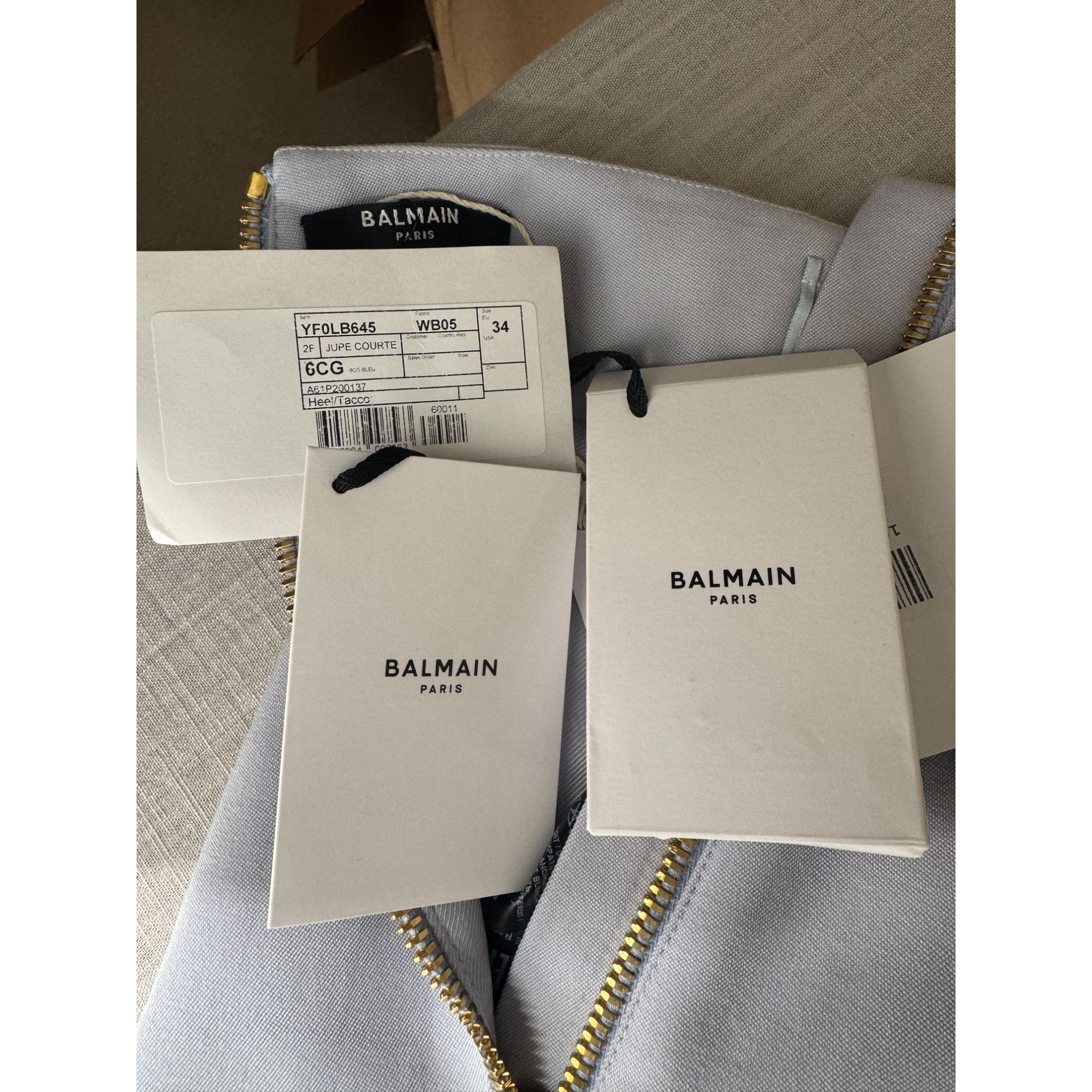 Balmain Balmain Wool Mini Skirt Lilac Gold Button FR34 NWTUS2 Size 26" / US 2 / IT 38 - 5 Thumbnail