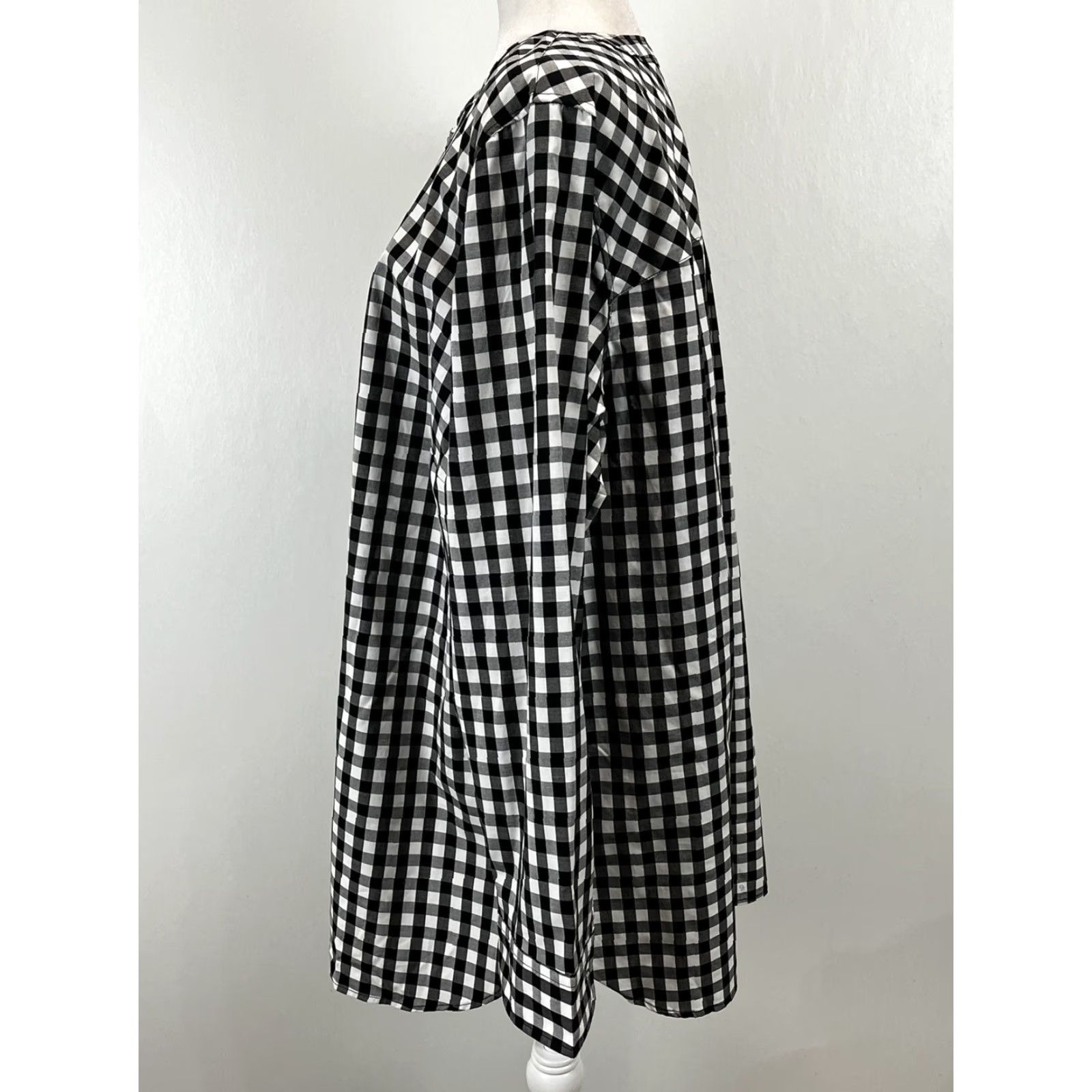 Talbots Talbots Tunic Shirt 2X Plus Bling Buttons Womens Long Sleeve Black White Gingham Tunic Top Women Size XXL / US 16-18 / IT 52-54 - 2 Thumbnail