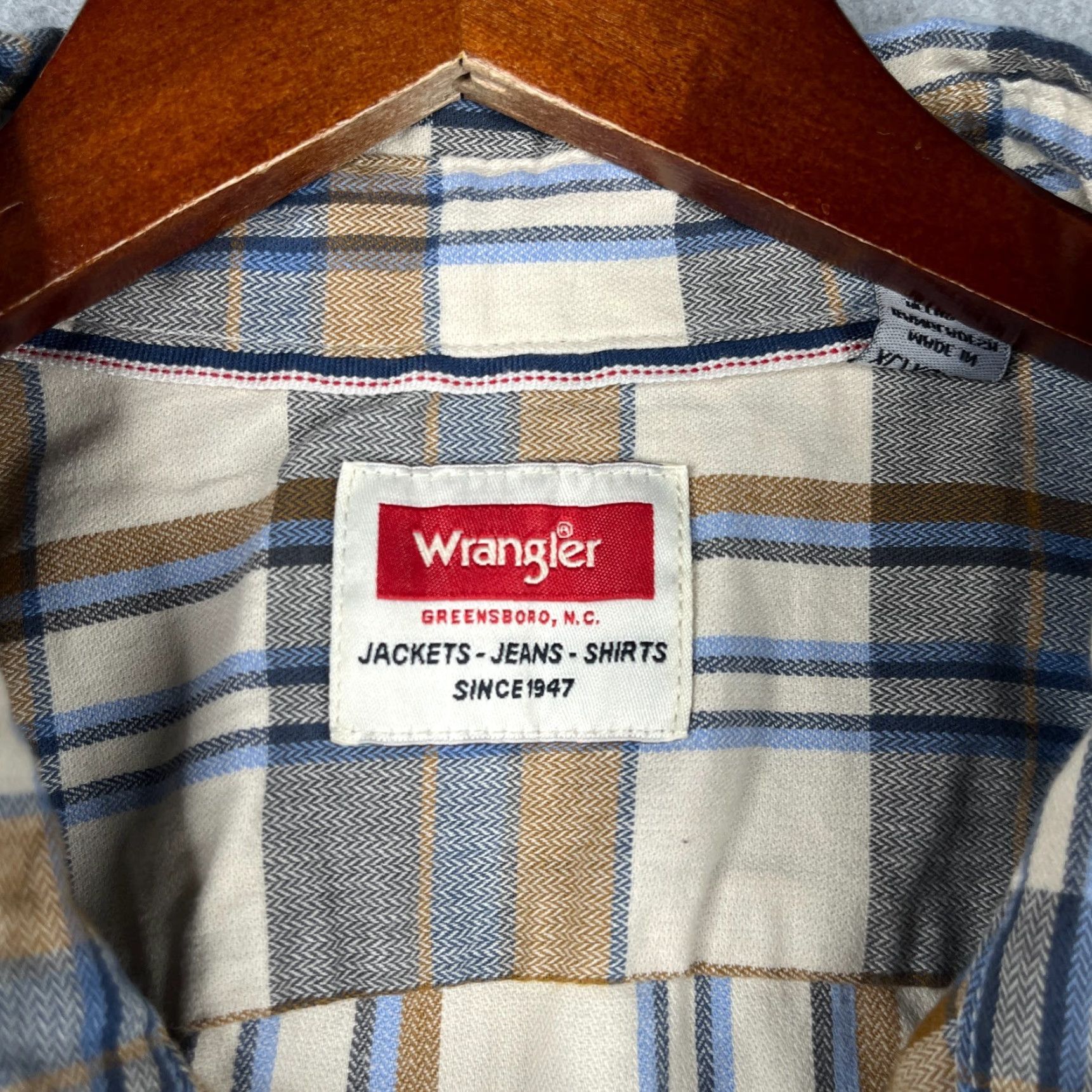 Wrangler Wrangler Shirt XL Multicolor Plaid Button-Up Long Sleeve Mens Colorful Casual Pocket Size US XL / EU 56 / 4 - 5 Thumbnail