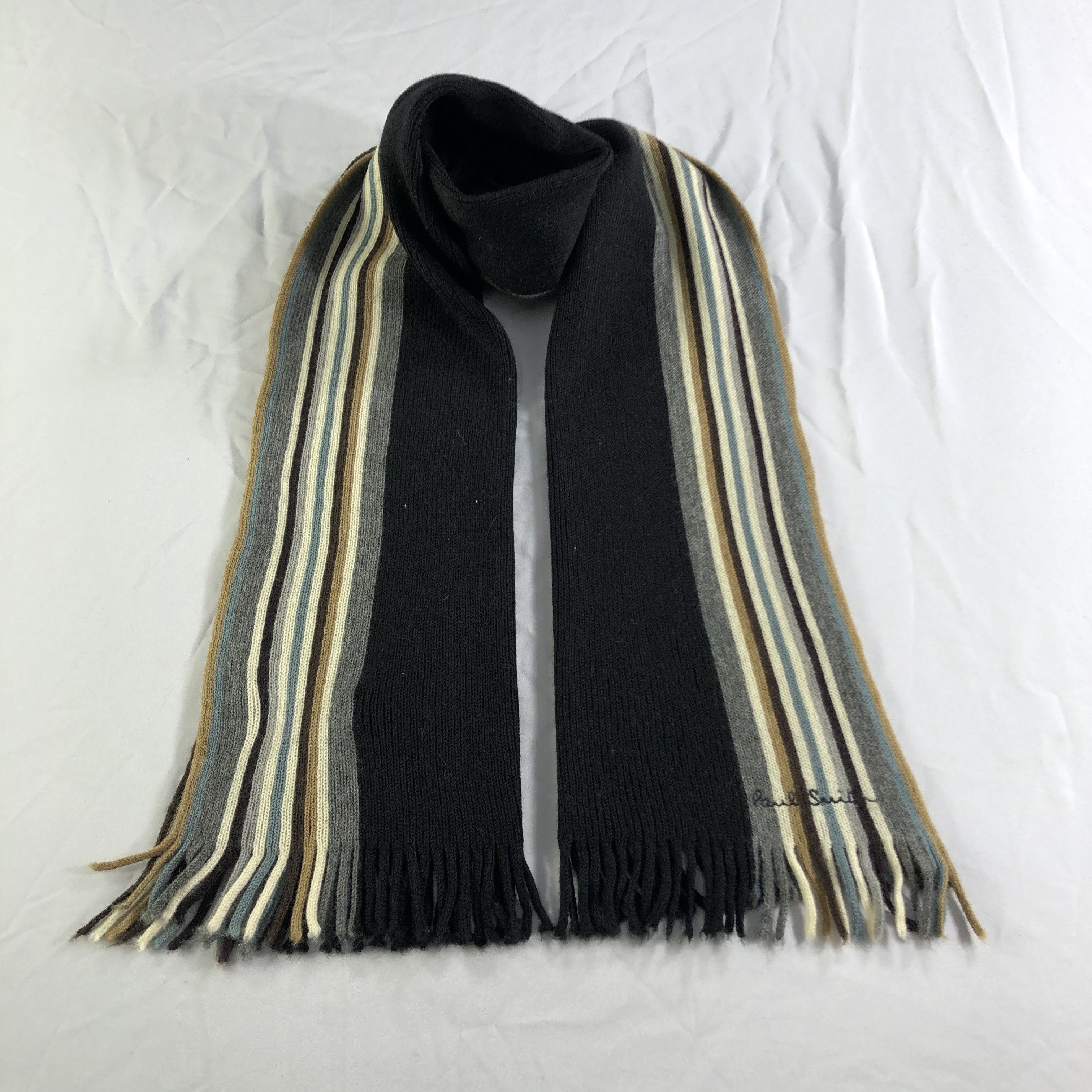 Paul Smith Paul Smith Stripe Knit Wool Scarf Muffler Neckwear V2323 Size ONE SIZE - 1 Thumbnail