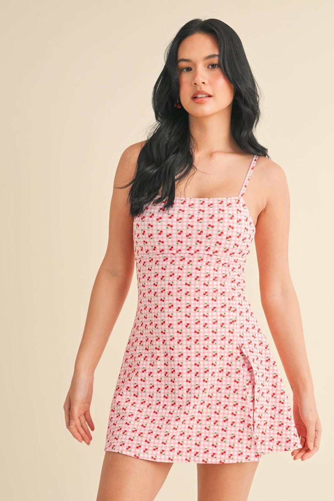 Christian Kimber Cherry Gingham Print A-Line Mini Dress by Kimberly C Size S / US 4 / IT 40 - 10 Thumbnail