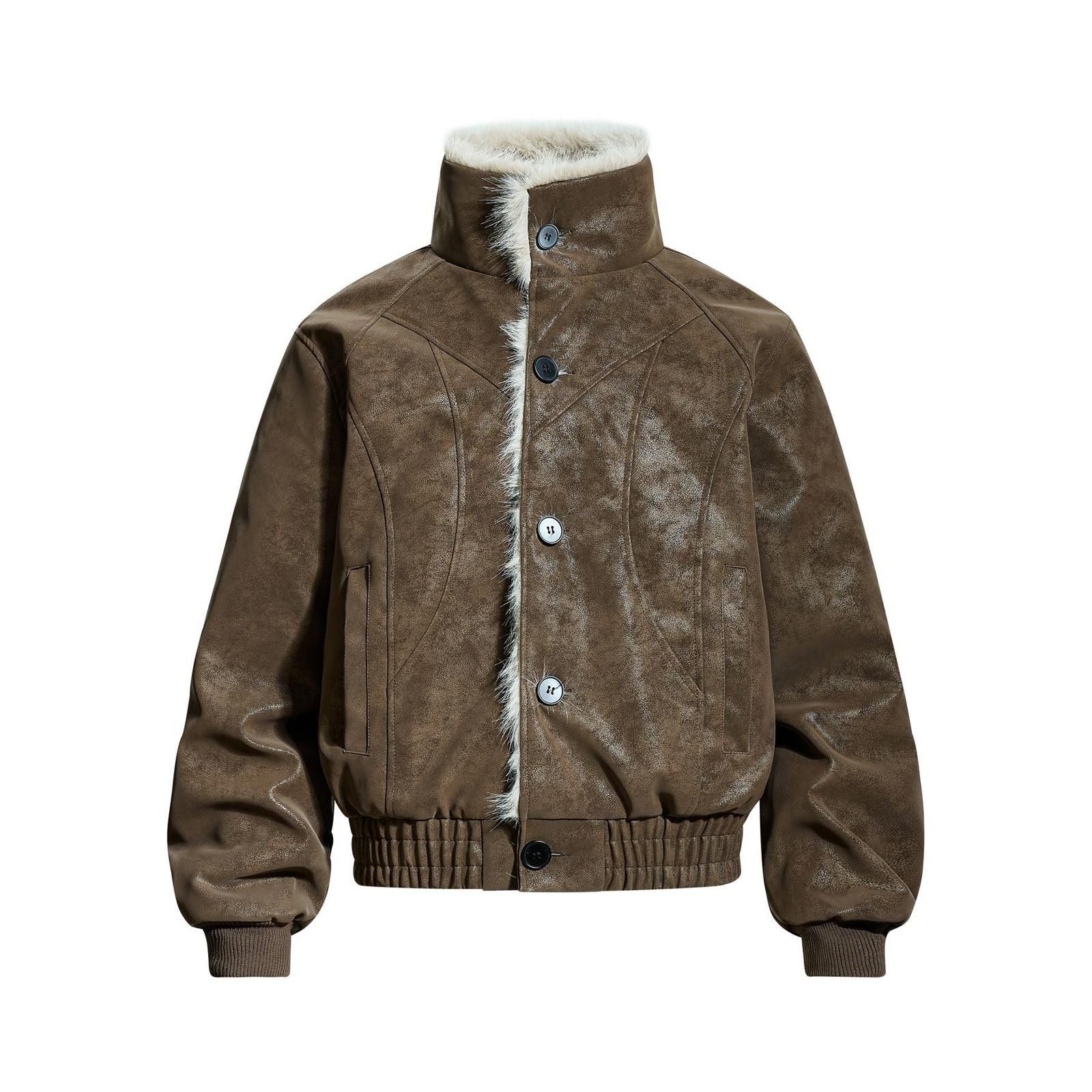 Japanese Brand Faux Fur Lined Bomber Jacket, Cozy Winter Outerwear Size US M / EU 48-50 / 2 - 4 Thumbnail
