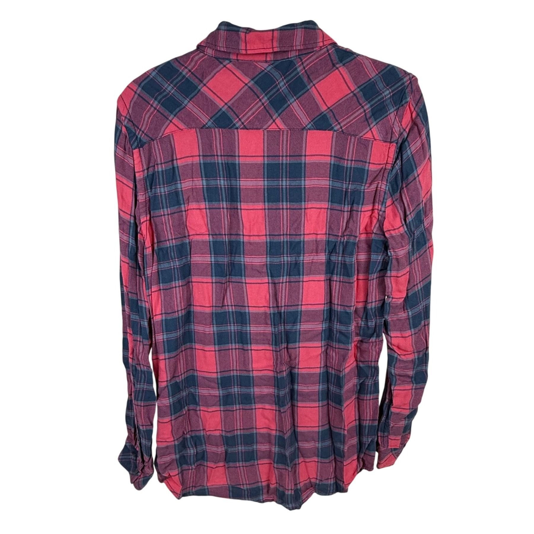 Gap Gap Women's Soft Button-Down Long-Sleeve Shirt Pink & Blue P Size M / US 6-8 / IT 42-44 - 3 Thumbnail