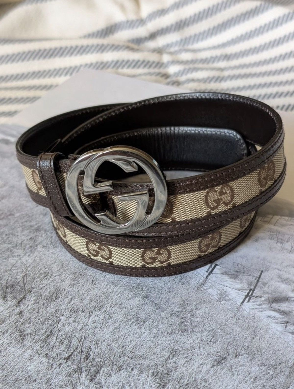 Gucci GUCCI by Tom Ford GG Monogram Leather Buckle Belt demna logo Size ONE SIZE - 2 Thumbnail