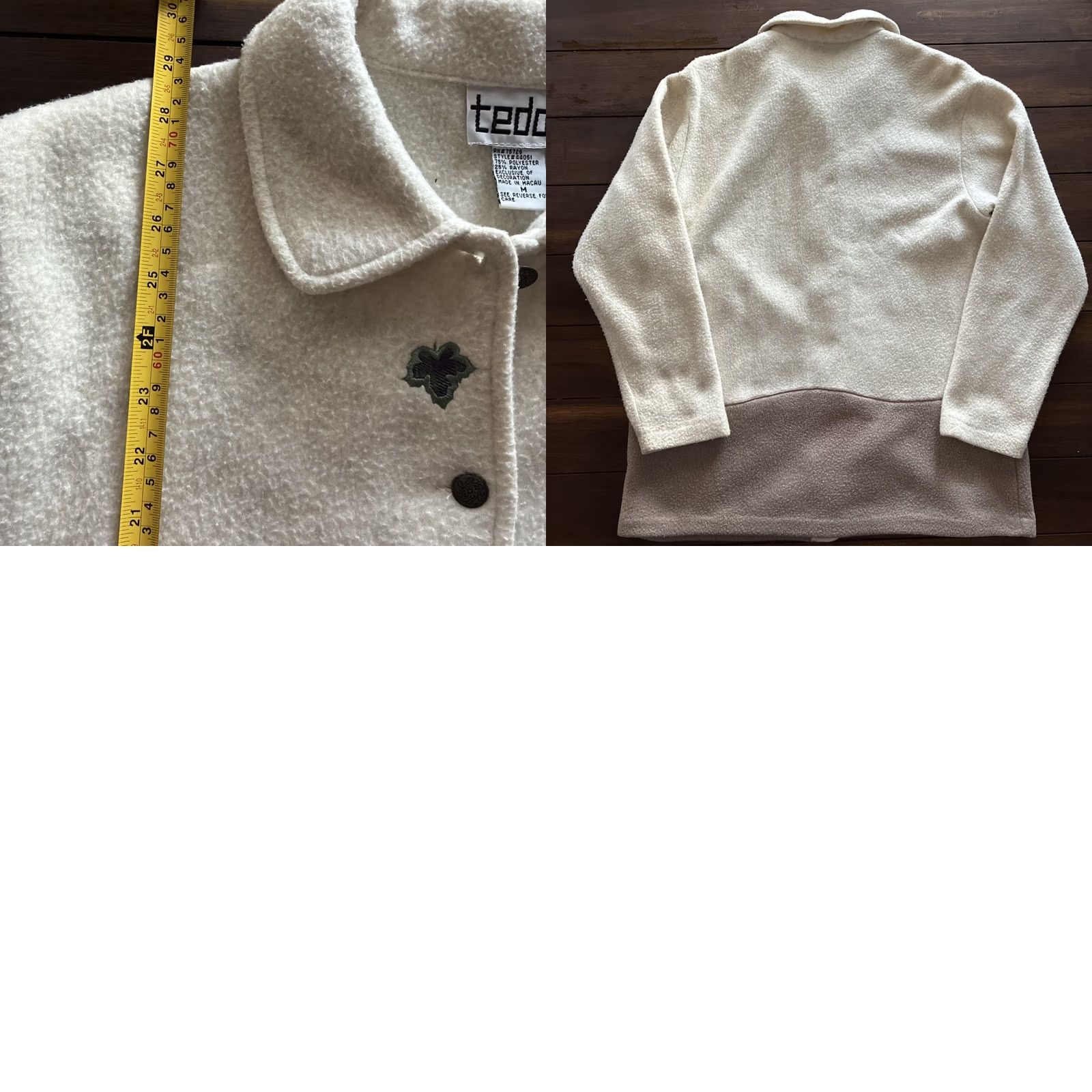 Vintage VINTAGE Teddi fleece jacket embroidered cottage button up womens medium jacket Size M / US 6-8 / IT 42-44 - 8 Thumbnail