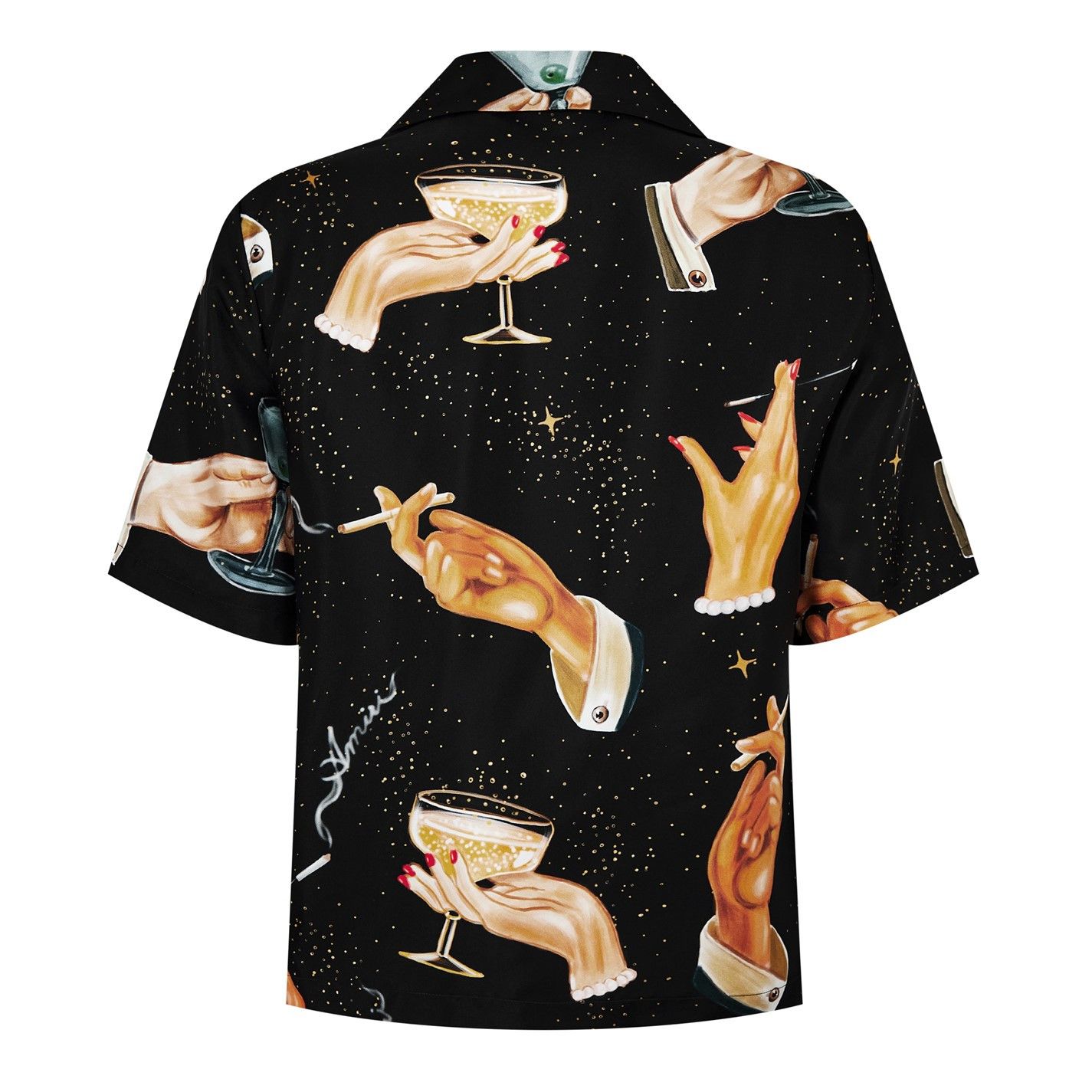 Amiri AMIRI Champagne-Print Silk Shirt Size US S / EU 44-46 / 1 - 3 Thumbnail
