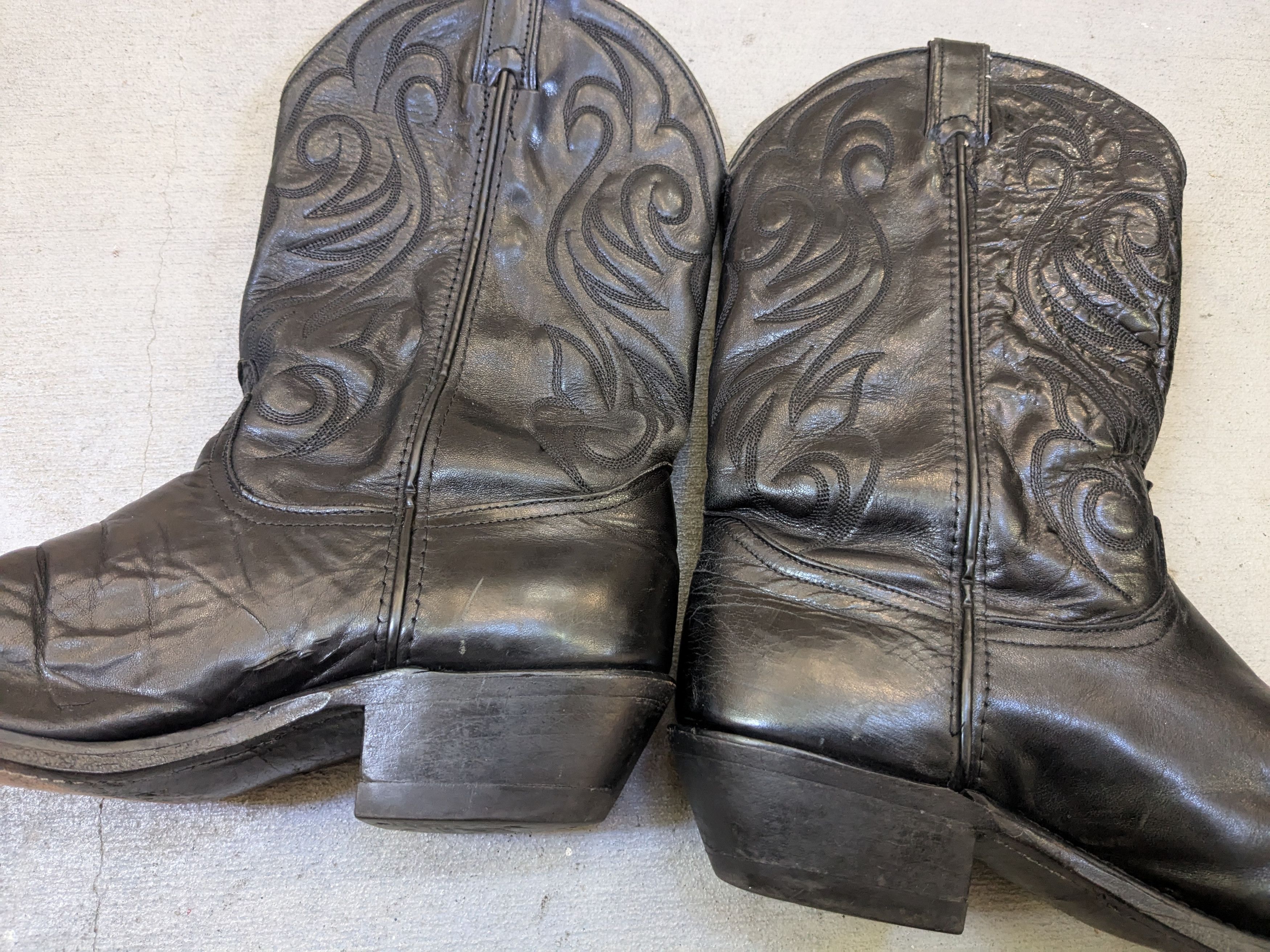 Genuine Leather Vintage Code West Cowboy Boots 10.5 Black Leather USA Size US 10.5 / EU 43-44 - 7 Thumbnail