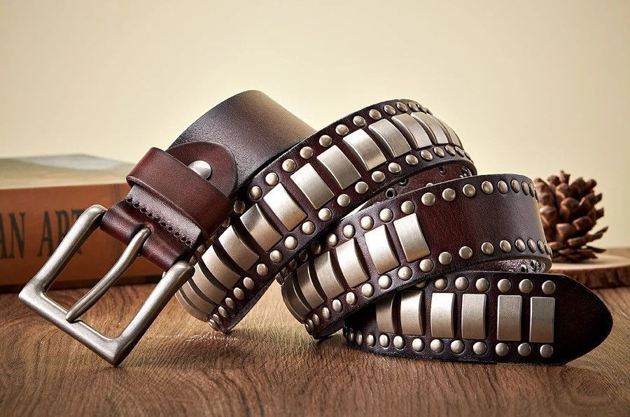 Leather × Vintage Metal Pin Buckle Belt Size ONE SIZE - 3 Thumbnail
