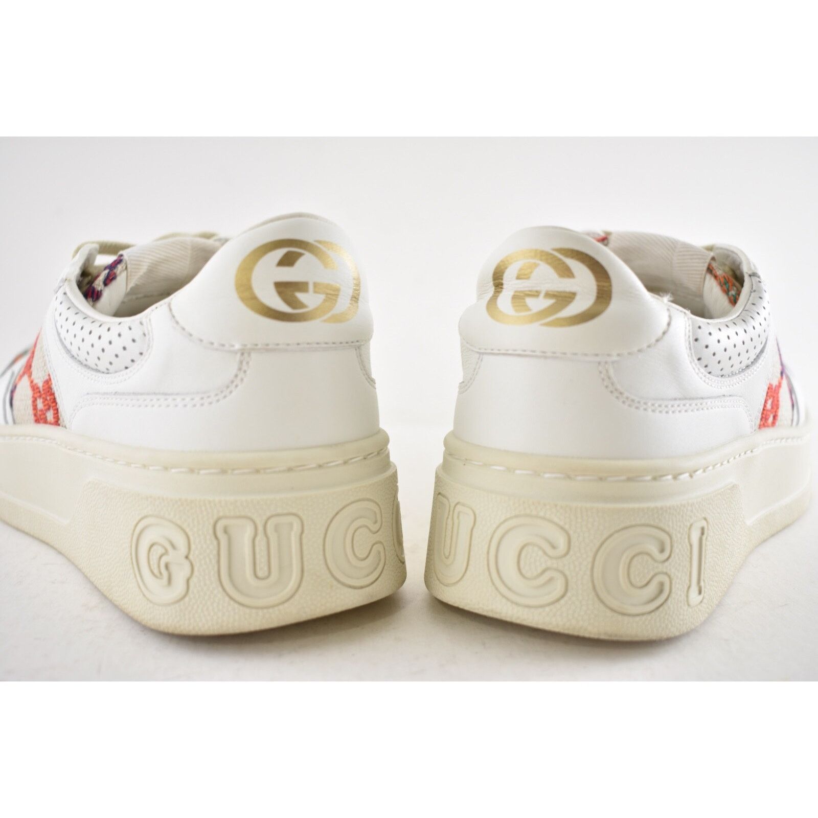Gucci Gucci GG Logo White Platform Low Top Lace Up Tie Sneaker 40 Size US 10 / IT 40 - 16 Thumbnail