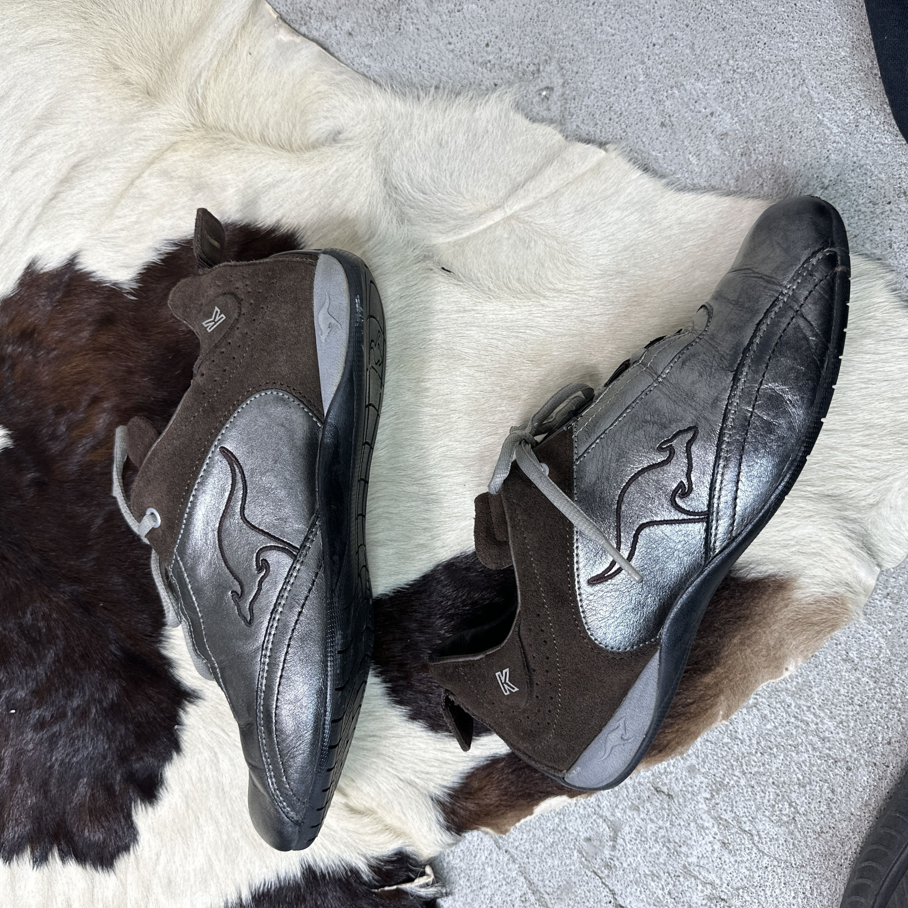 Vintage y2k kangaroos silver low top racing shoes sneakers