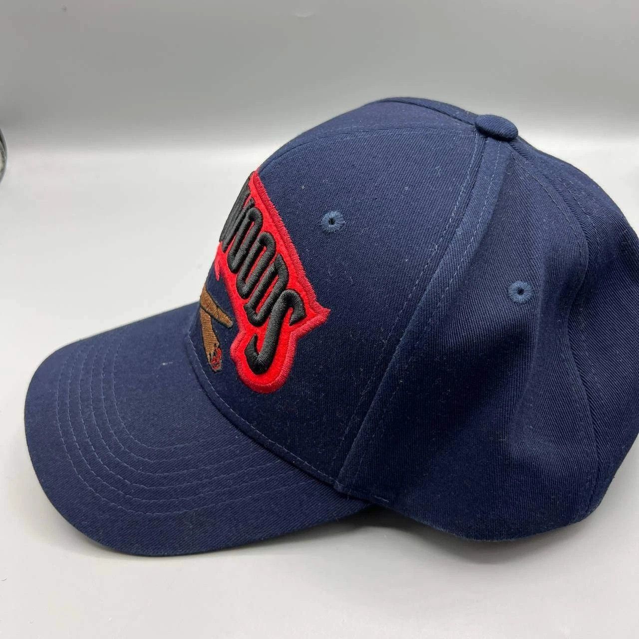 The Unbranded Brand Backwoods Hat Men Navy Blue Red Embroidered Snap Back Cap Size ONE SIZE - 3 Thumbnail