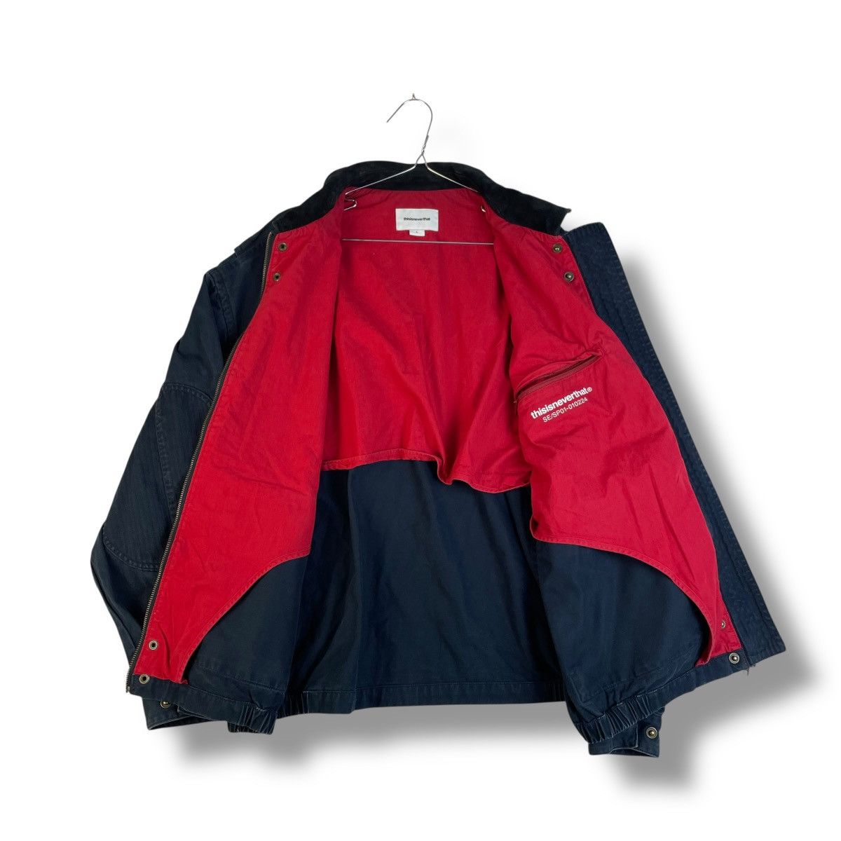 thisisneverthat THISISNEVERTHAT LEATHER COLLAR OVERSIZED WORKWEAR JACKET Size US L / EU 52-54 / 3 - 4 Thumbnail