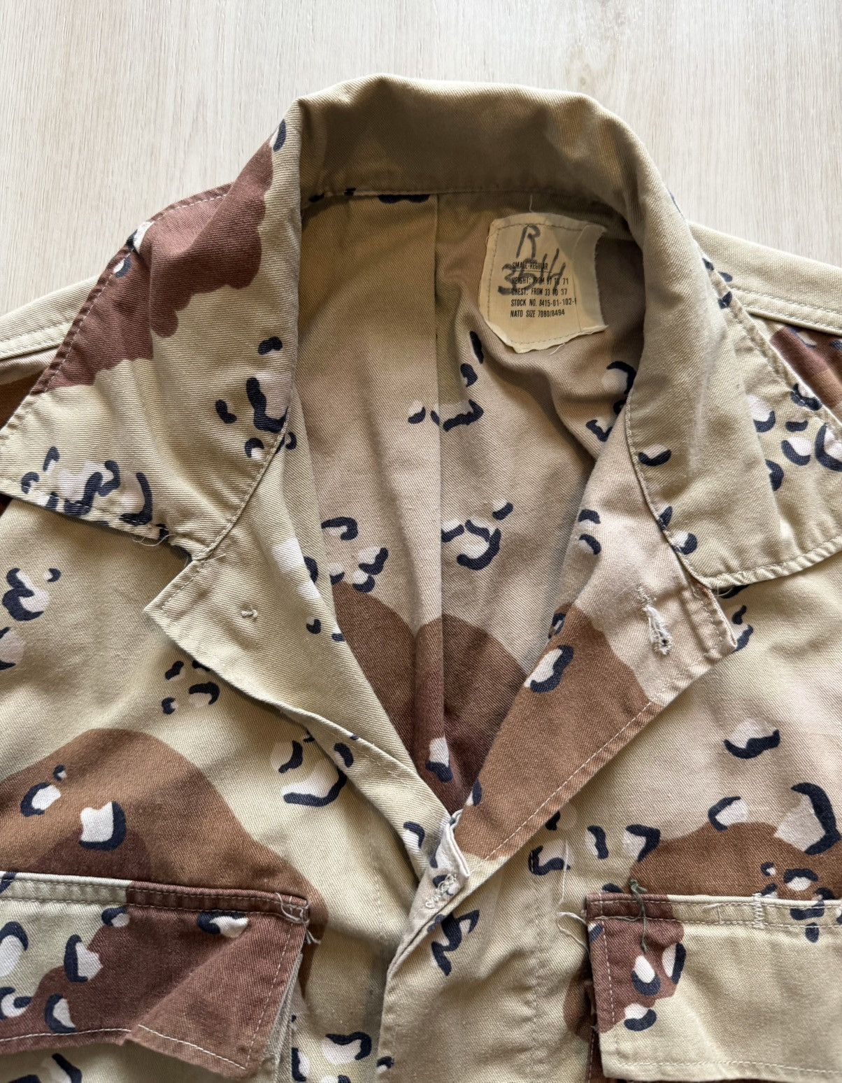 Vintage Vtg Military Field Jacket Chocolate Chip Camo Combat Sz S Size US S / EU 44-46 / 1 - 2 Thumbnail