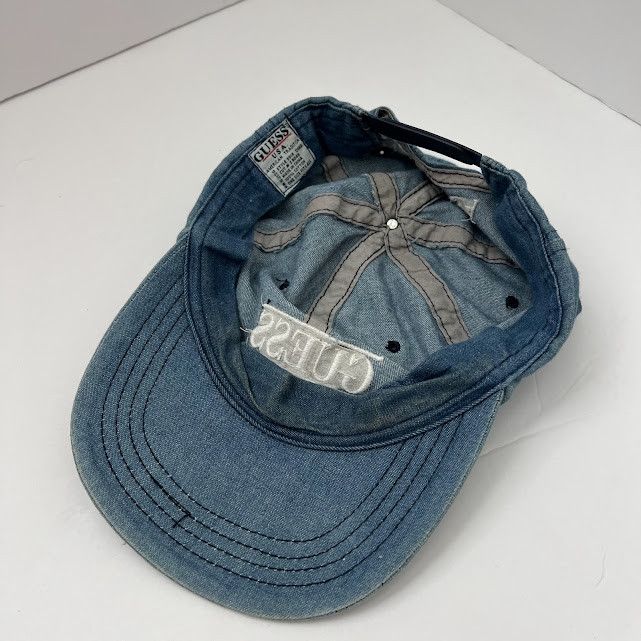 Guess Vintage 90s Guess Sport Denim Strapback Hat OS Size ONE SIZE - 2 Thumbnail