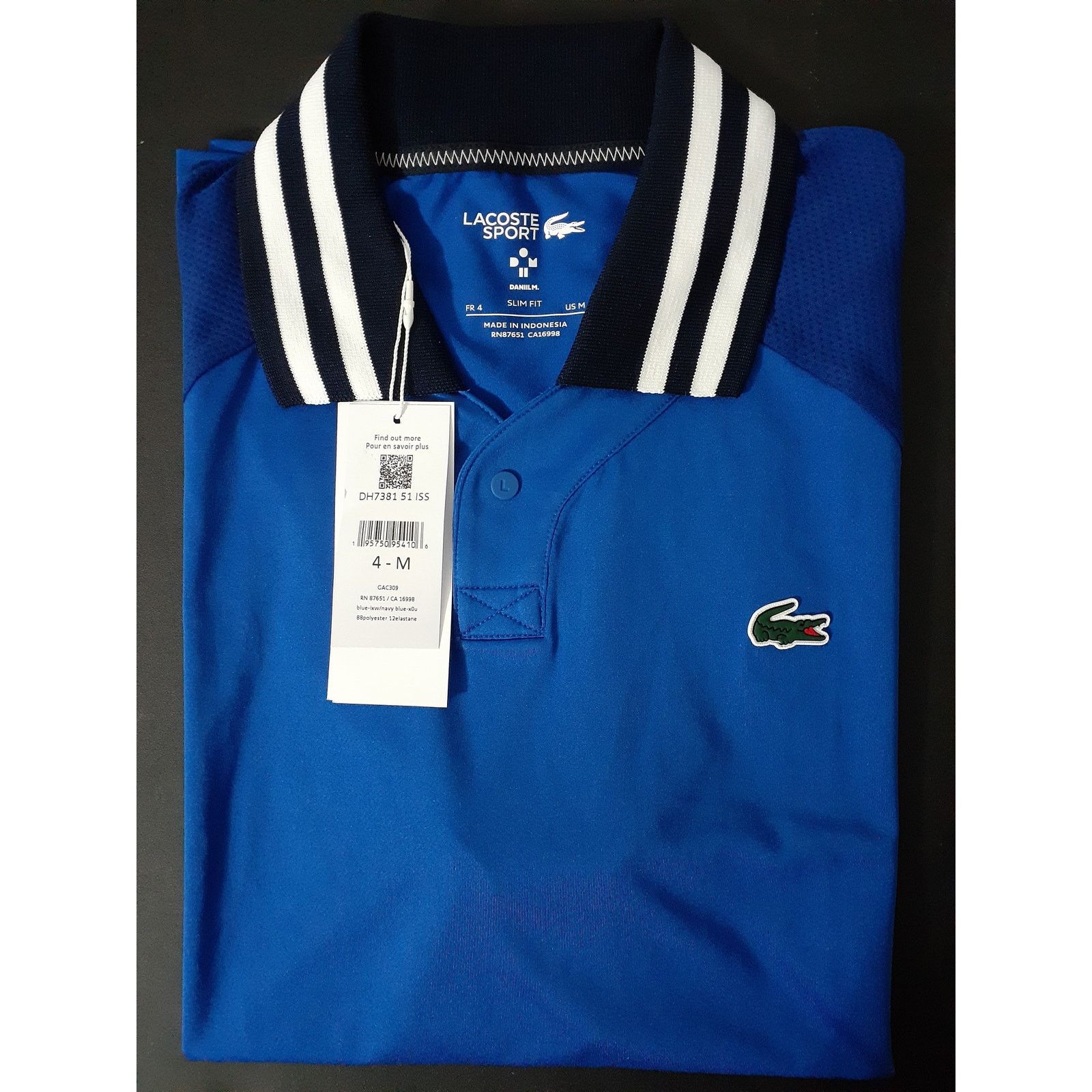 Lacoste Lacoste Men's Short Sleeve Slim Fit Tenni Polo, Blue M Size US M / EU 48-50 / 2 - 2 Thumbnail