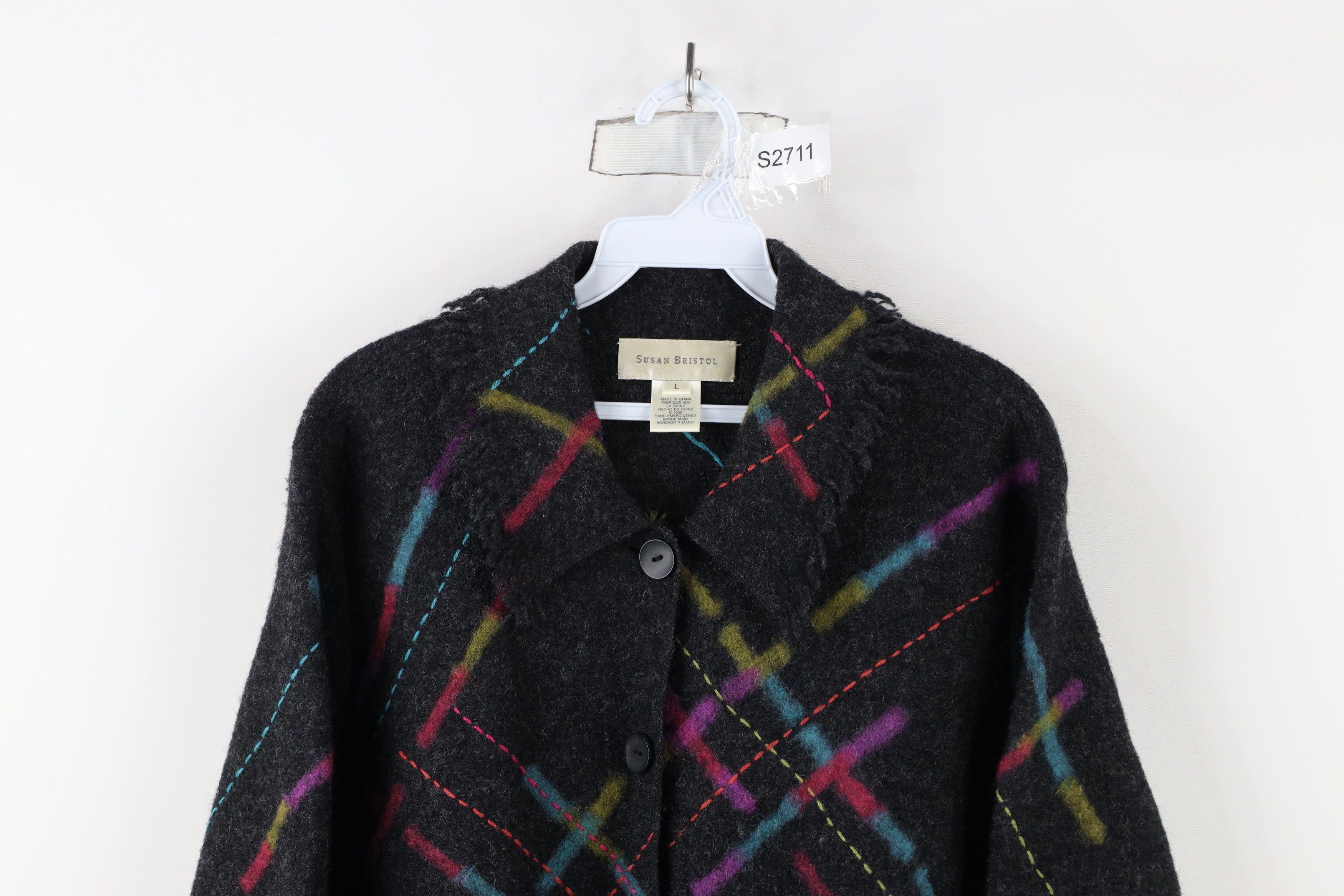 Vintage Vintage Y2K Streetwear Rainbow Wool Knit Cardigan Sweater Size L / US 10 / IT 46 - 2 Thumbnail
