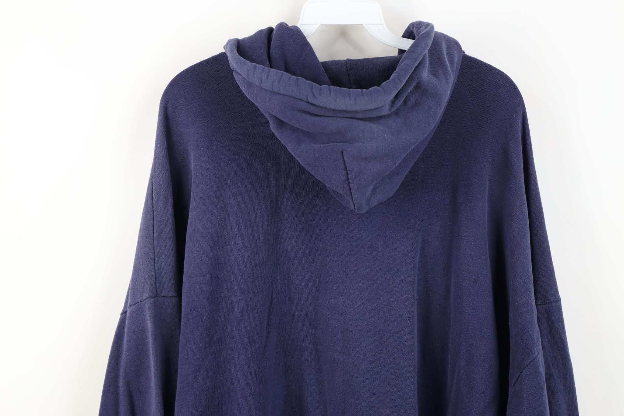 Vintage Vintage 90s Streetwear Blank Full Zip Hoodie Sweatshirt Blue Size US XL / EU 56 / 4 - 16 Thumbnail
