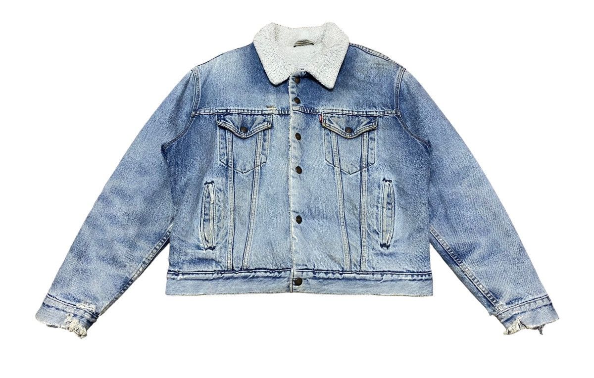 Levi's Rare Design Vintage Brand Levi's Sherpa Trucker Denim 1990s Size US L / EU 52-54 / 3 - 1 Thumbnail