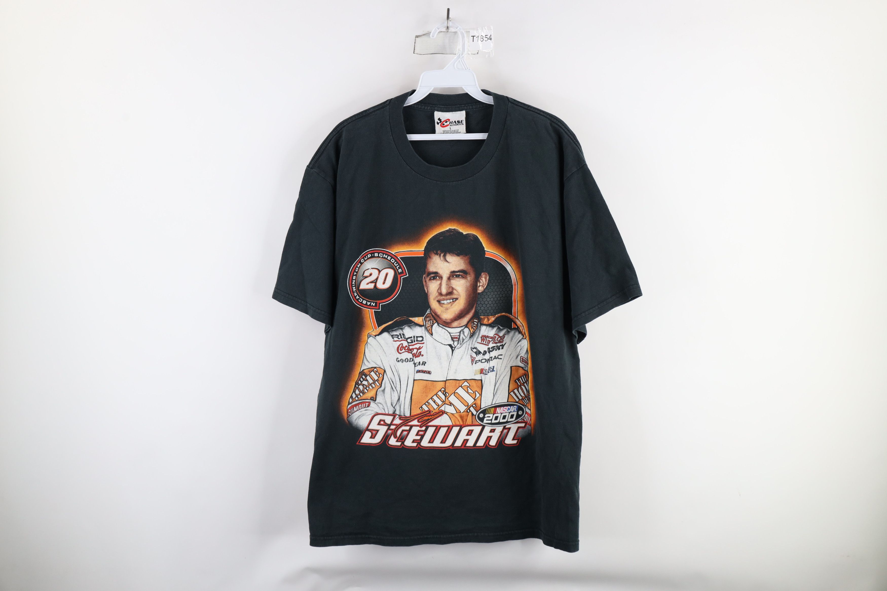 Vintage Vintage Y2K 2000 NASCAR Tony Stewart Racing T-Shirt Black Size US L / EU 52-54 / 3 - 1 Thumbnail