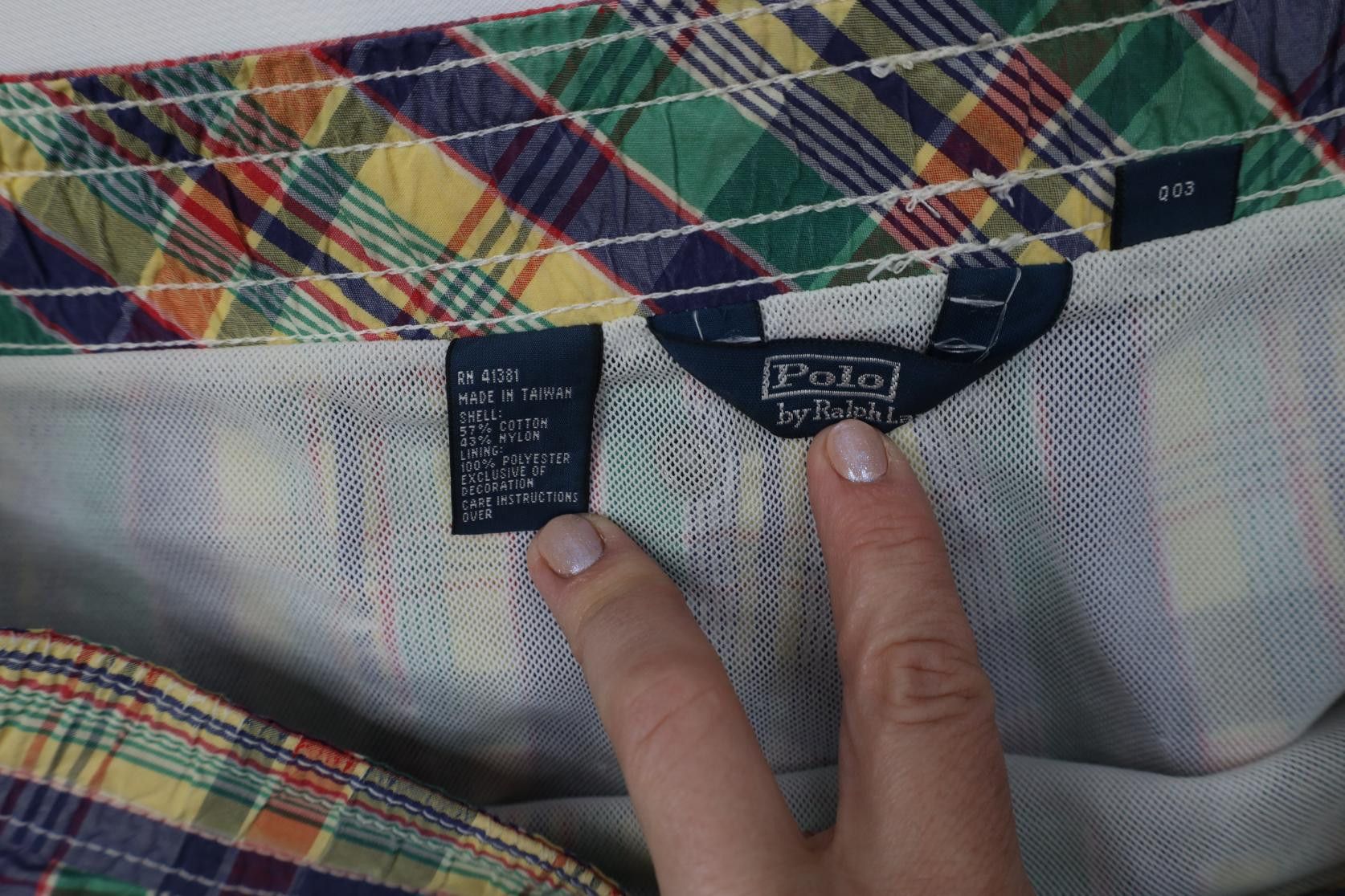 Polo Ralph Lauren Vintage 90s Y2K Ralph Lauren Madras Lined Shorts Swim Trunk Size US 34 / EU 50 - 8 Thumbnail