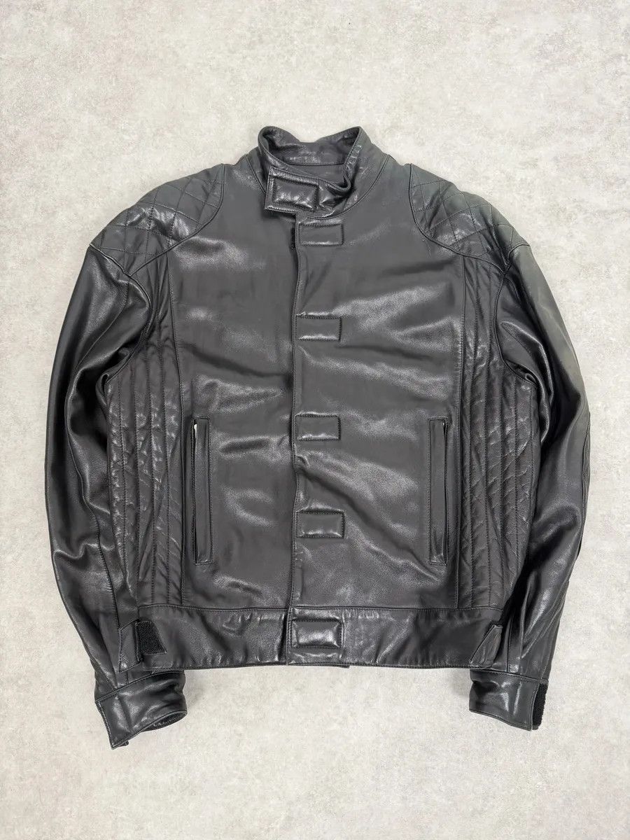 Claude Montana 1990s Claude Montana Black Padded Biker Leather Jacket Size US M / EU 48-50 / 2 - 4 Thumbnail