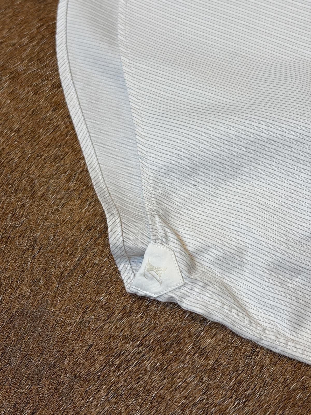 Louis Vuitton Louis Vuitton White Pinstripe Shirt Size US M / EU 48-50 / 2 - 9 Thumbnail