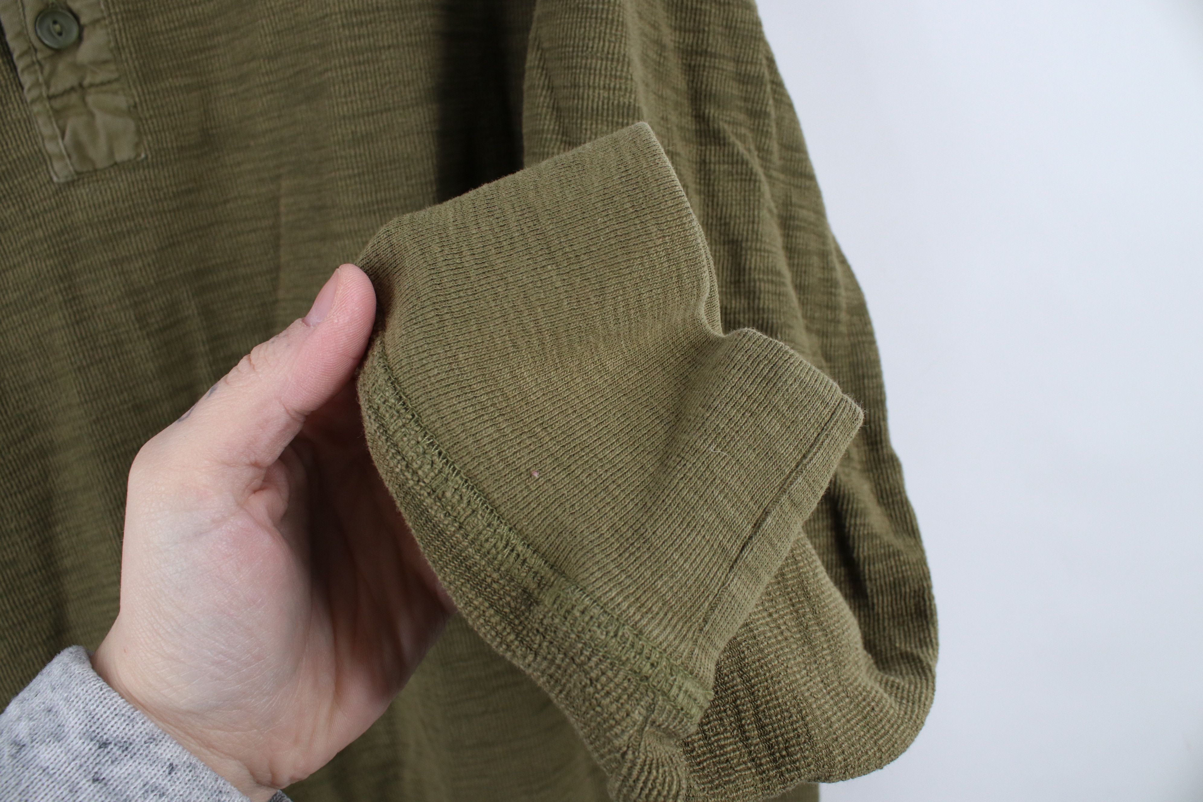 Vintage Vintage 90s Y2K Streetwear Ribbed Long Sleeve Henley T-Shirt Size US L / EU 52-54 / 3 - 4 Thumbnail