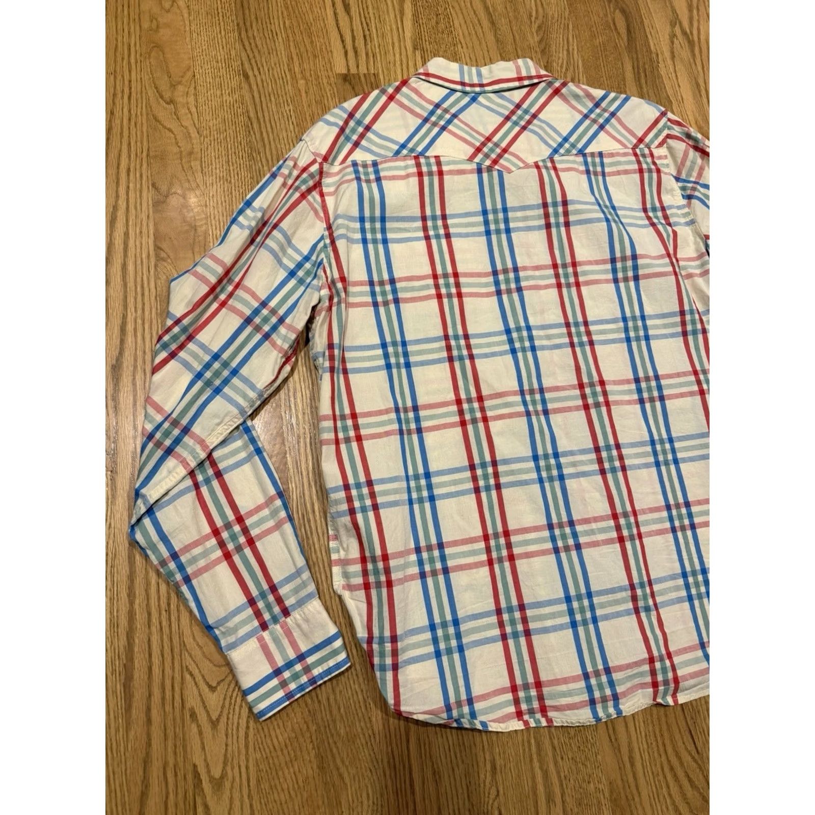 Topo Designs Topo Designs Plaid Button-Up Shirt Mens XL Long Sleeve Pockets Organic Cotton Multicolor Store Photos/Measurements Size US XL / EU 56 / 4 - 3 Thumbnail