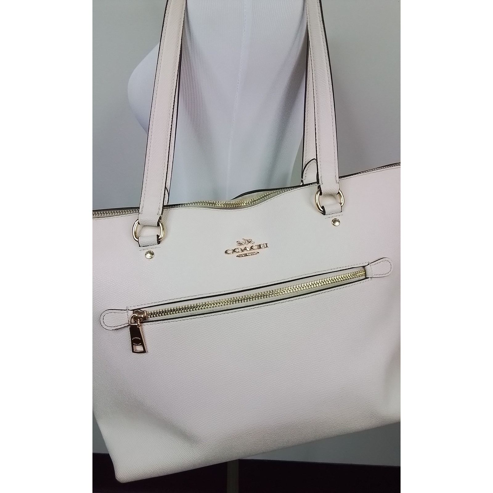 Coach Coach Gallery Leather Tote Purse Gold/Chalk F79608 #J3032 Size ONE SIZE - 3 Thumbnail