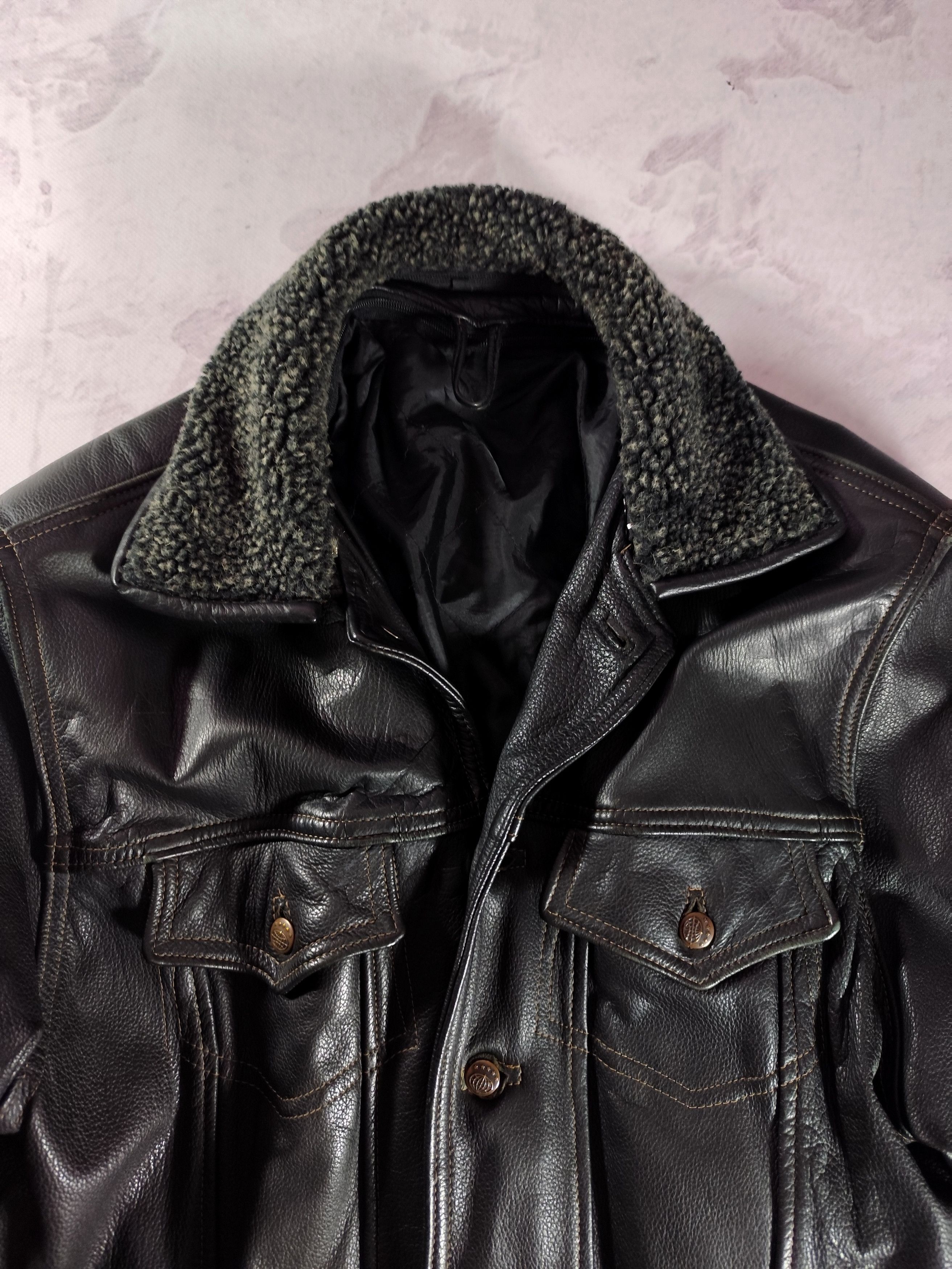 Vintage Men's Black Leather Jacket Vintage Avant-Garde Real Leather Size US XL / EU 56 / 4 - 6 Thumbnail