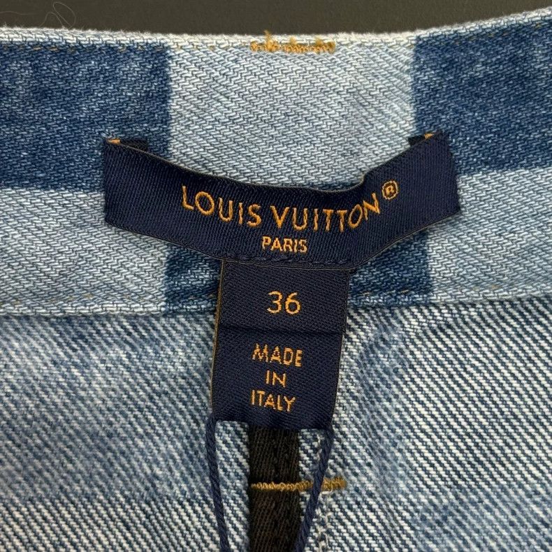 Louis Vuitton Louis Vuitton Washed blue checkerboard sailor button denim Size 35" - 5 Thumbnail