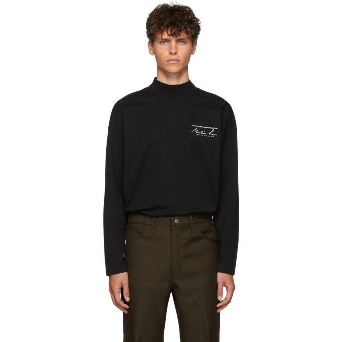 Martine Rose Black Logo Mockneck T-Shirt Size US XS / EU 42 / 0 - 1 Thumbnail