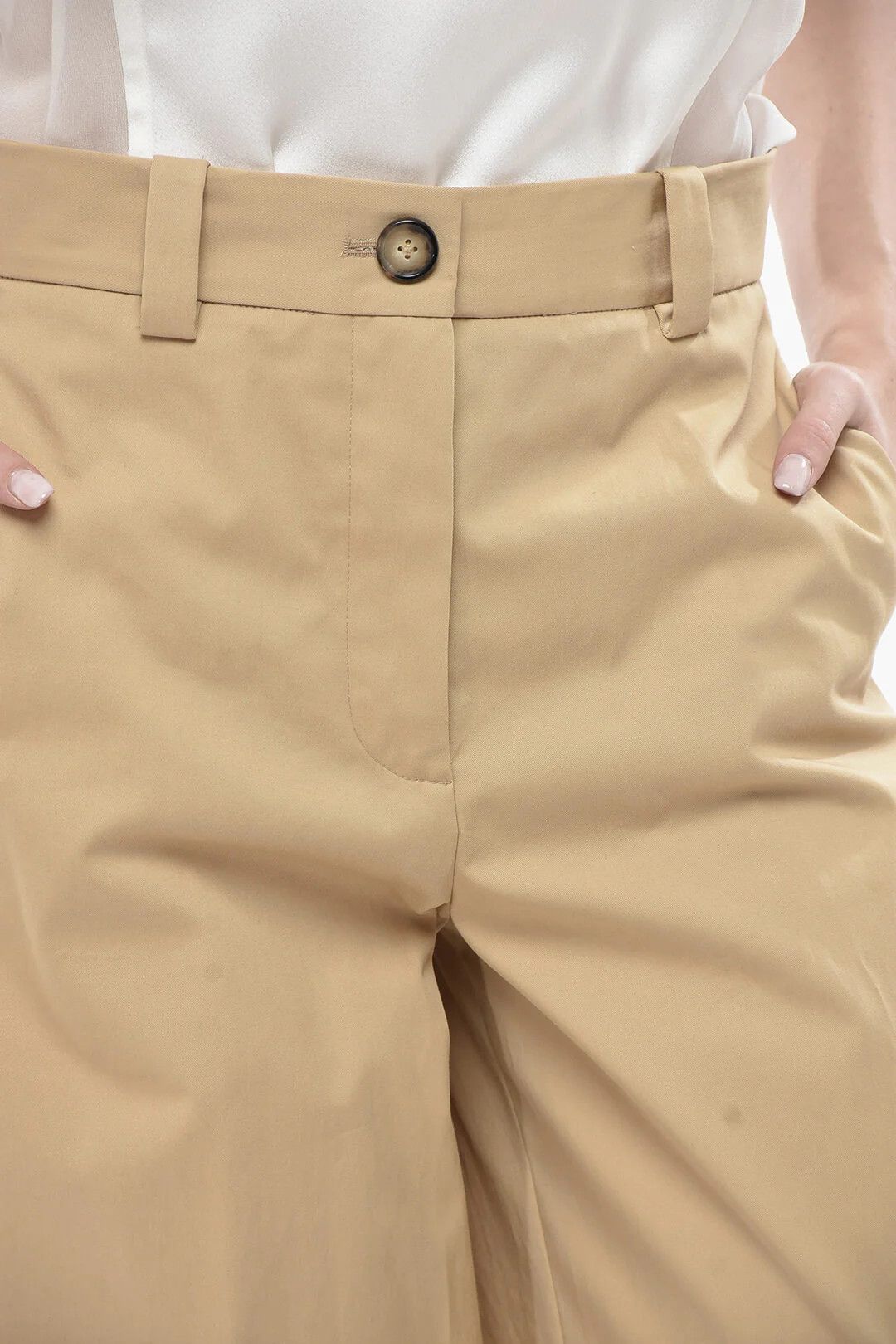 KHAITE og1mm0426 Pure Cotton Chino Gari Pant in Beige Size 27" / US 4 / IT 40 - 3 Thumbnail